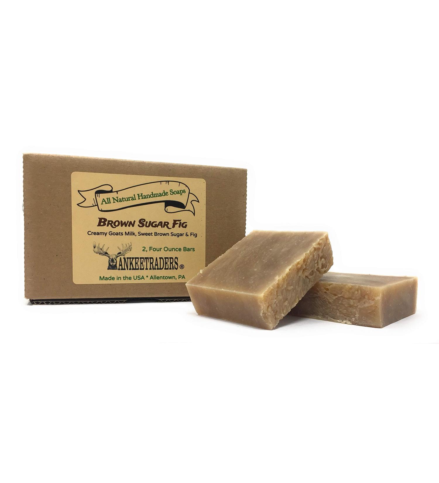 YANKEETRADERS Brown Sugar Fig Goat Milk Soap Bars - Handmade / 2-4 Oz. Bars