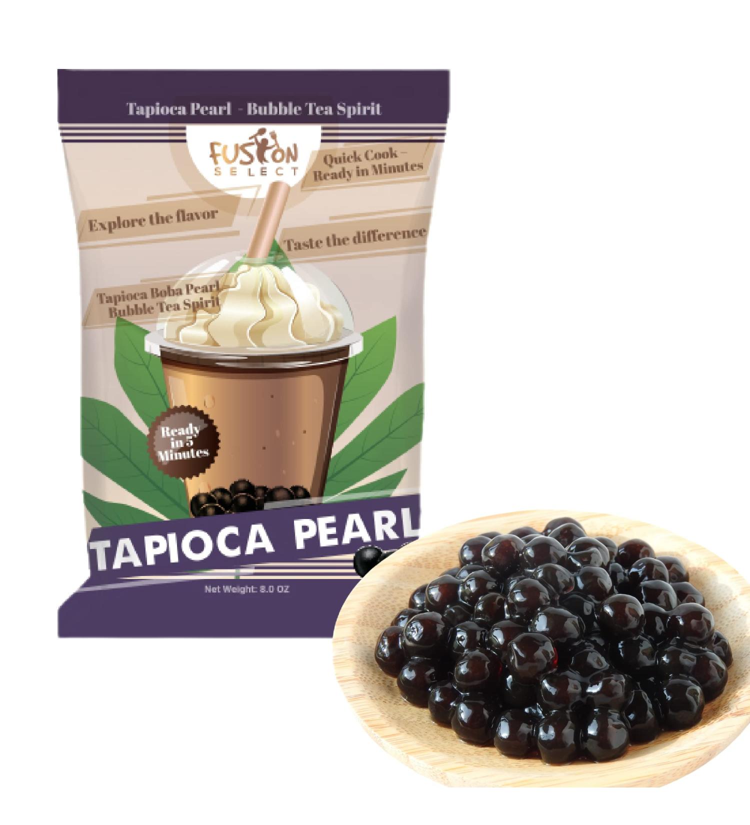 Black Sugar Flavor Quick Cook Tapioca Pearls - DIY Boba - Ready in 5 Minutes - 8oz Pack - Bubble Tea & Milk Tea Topping - Buy Online on SooperMarket.com