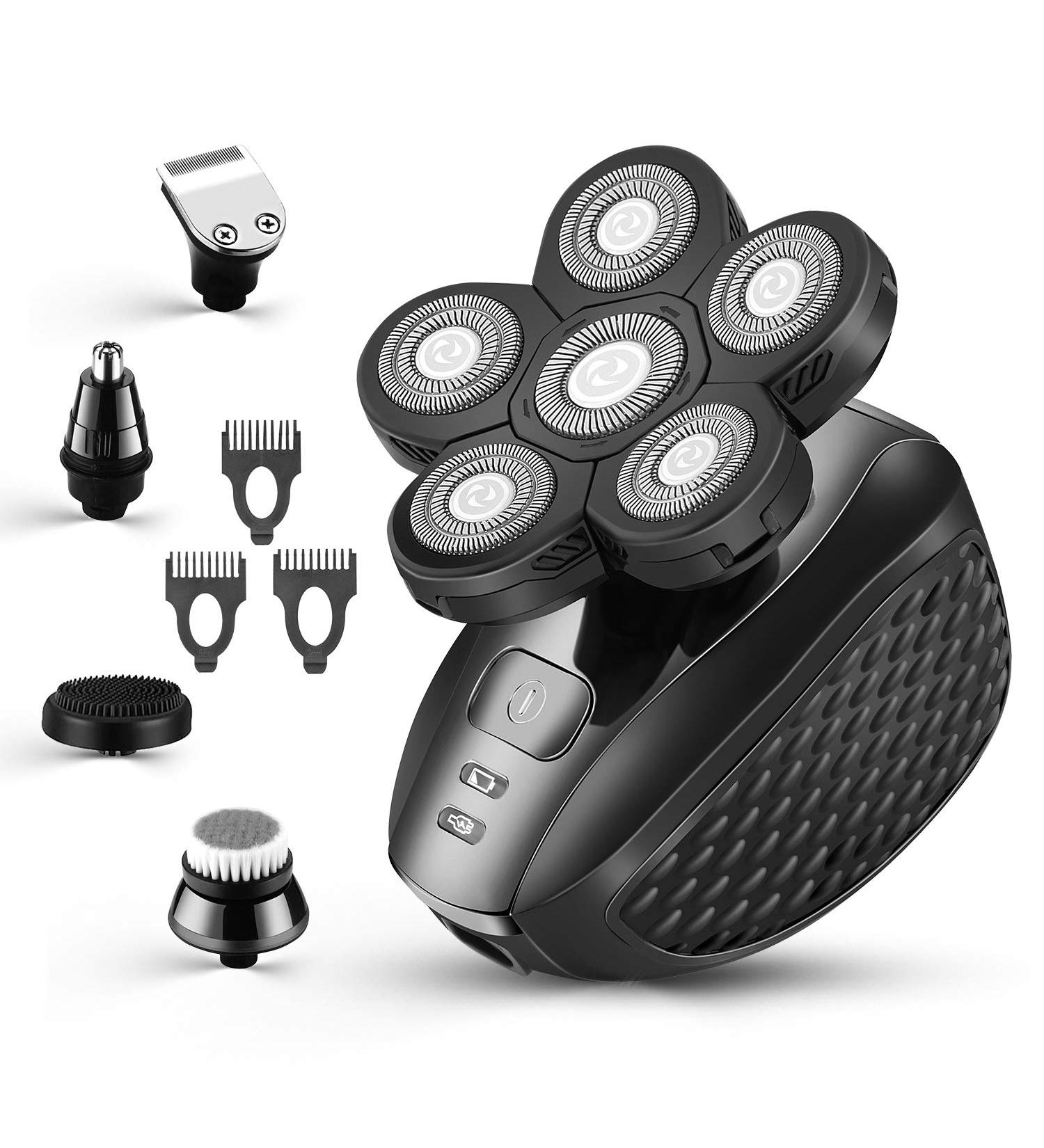 Upgraded 5-in-1 Bald Head Shaver & Grooming Kit for Men - Cordless, Waterproof Electric Razor - Buy Online on SooperMarket.com