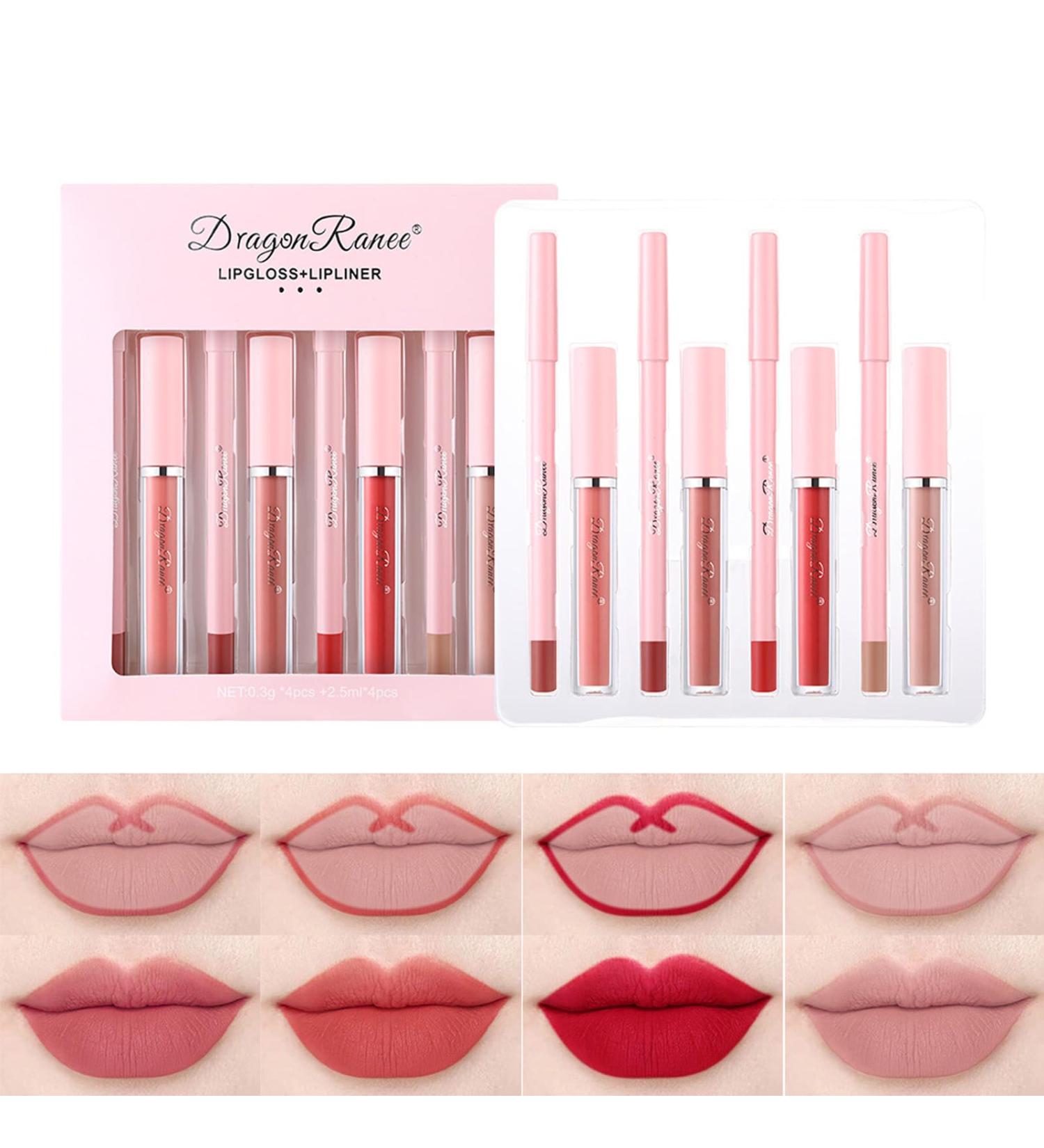 Shop 6 Matte Liquid Lipsticks & Matching Lip Liner Kit - Waterproof Long-Lasting Makeup Gift for Women & Girls - Buy Online on SooperMarket.com