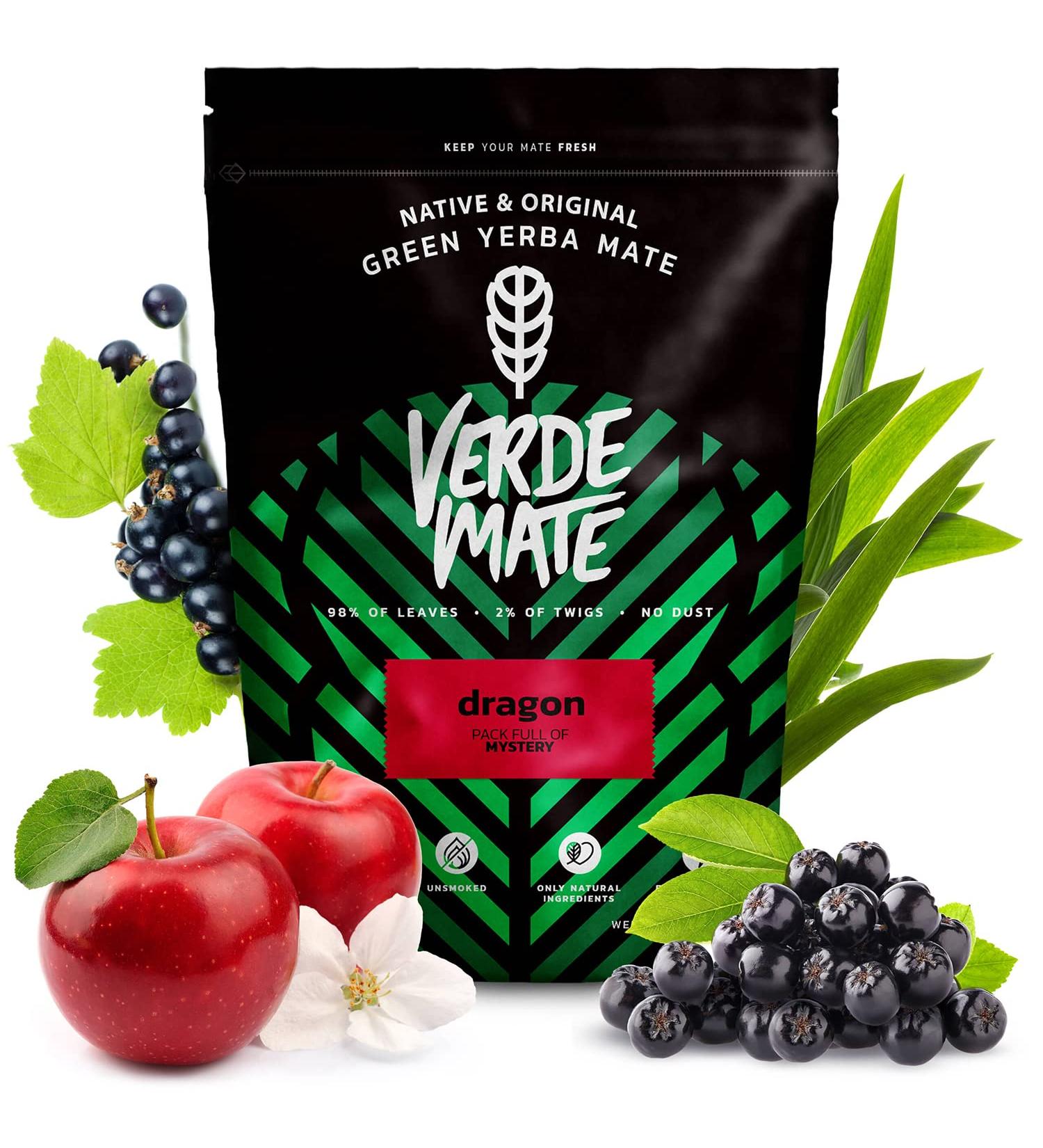 Verde Mate Green Dragon 0.5 kg | Tender yerba mate with dragon fruit flavour | Green and mild | Full of natural caffeine | Yerba Mate tea from Brazil 500 g | Air-dried - Buy Online on SooperMarket.com