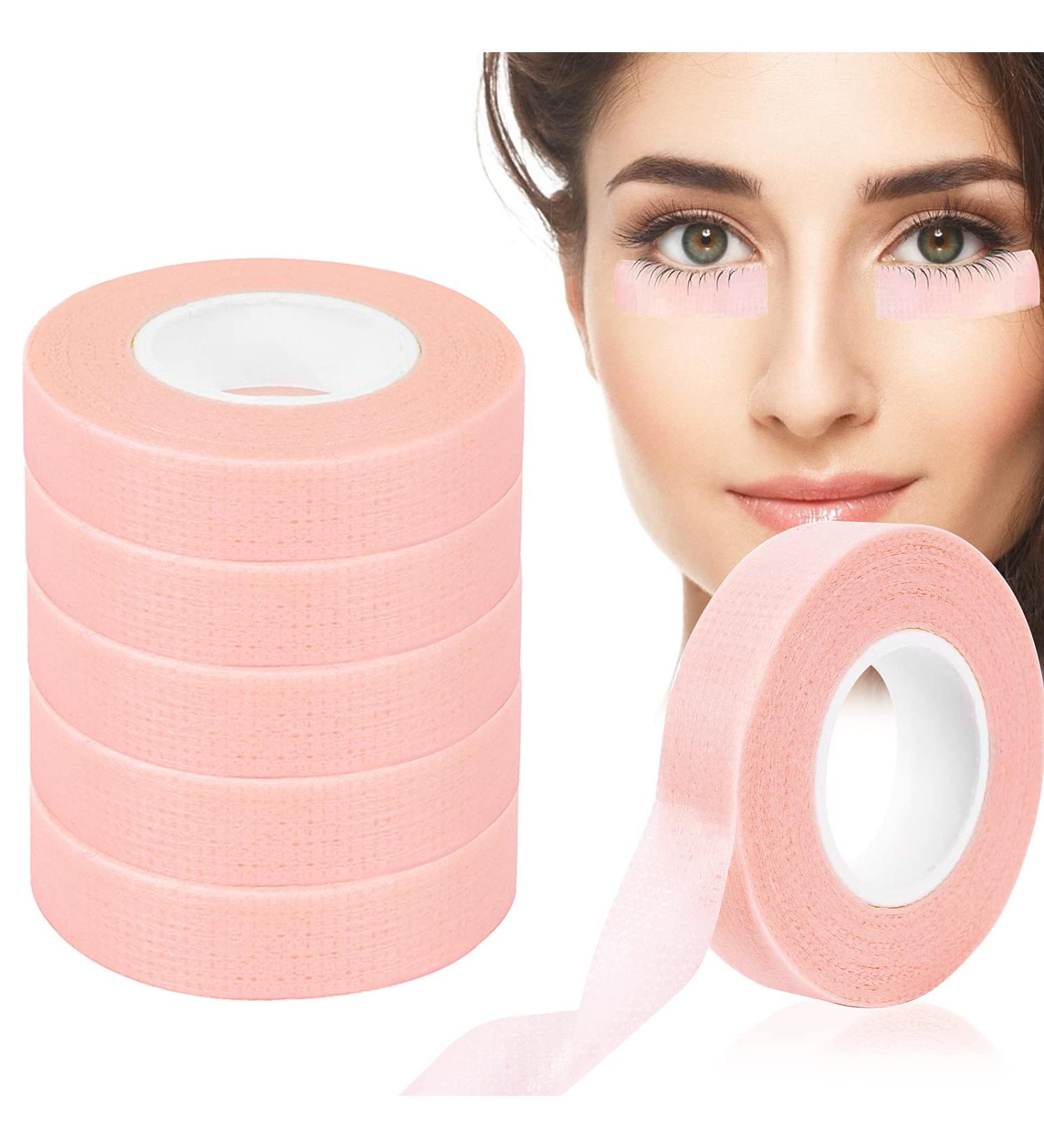 Sibba 6 Roll Eyelash Tape for Extension - Breathable Micropores Fabric for Under Eye Bands - Pink Lash Extension Tools - Buy Online on SooperMarket.com