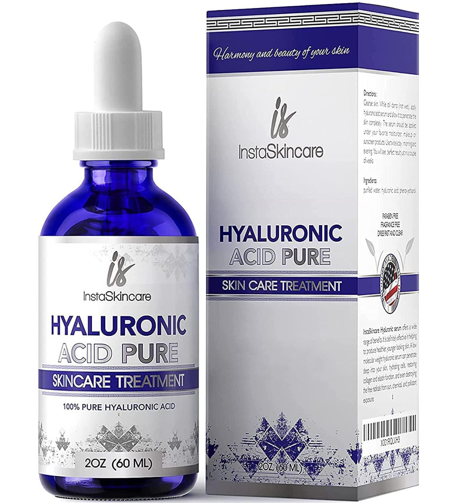 Hydrating Hyaluronic Acid Serum for Face and Lips (2 Oz) - Medical Grade Formula for All Skin Types - Paraben and Fragrance-Free - Buy Online on SooperMarket.com