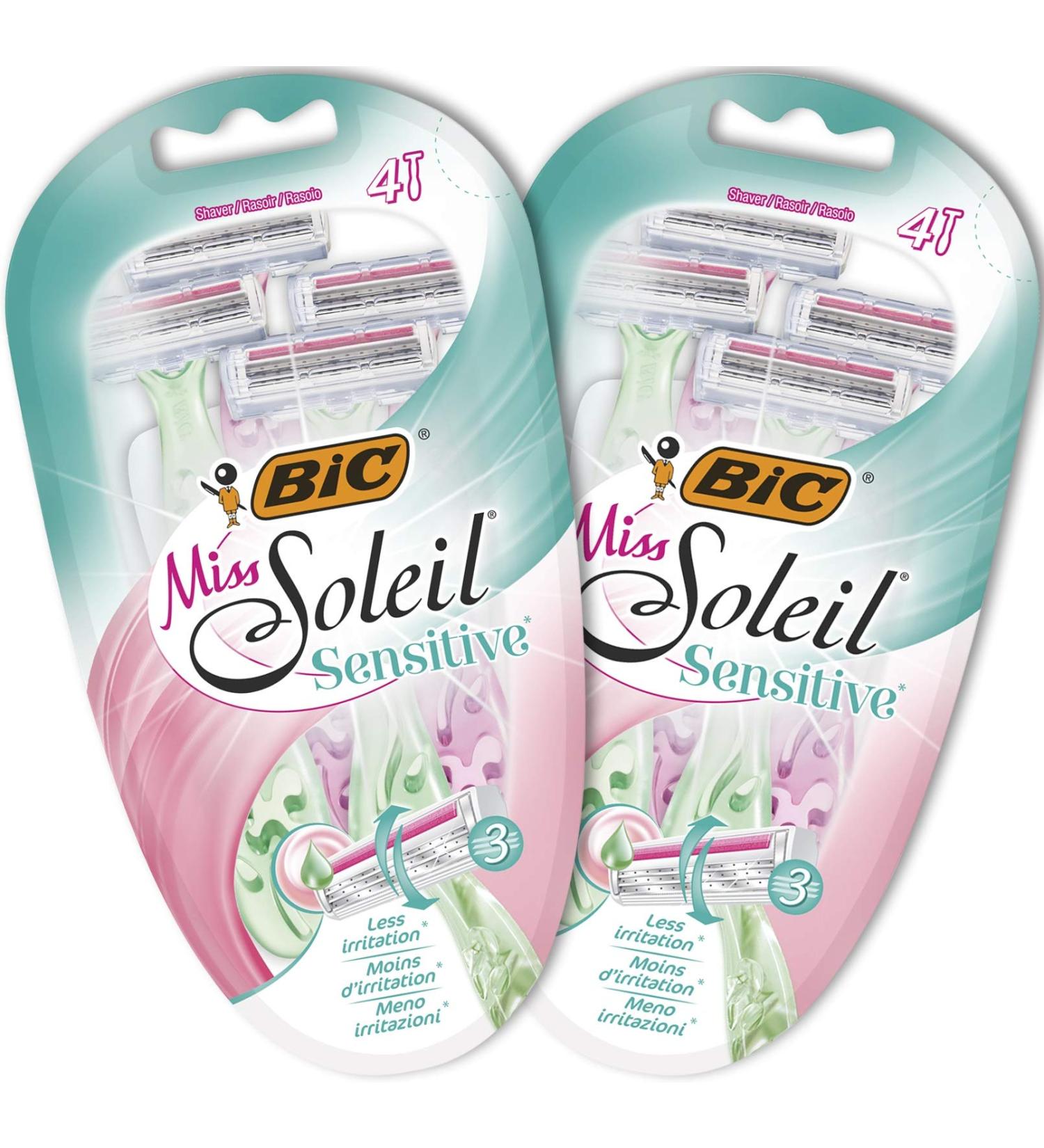 Bic Miss Soleil Sensitive Disposable Razors for Women - 8 Wet Razors with 3 Blades Aloe Vera & Vitamin E for Gentle Shaving - High Quality Shave International Shipping Available - Buy Online on SooperMarket.com