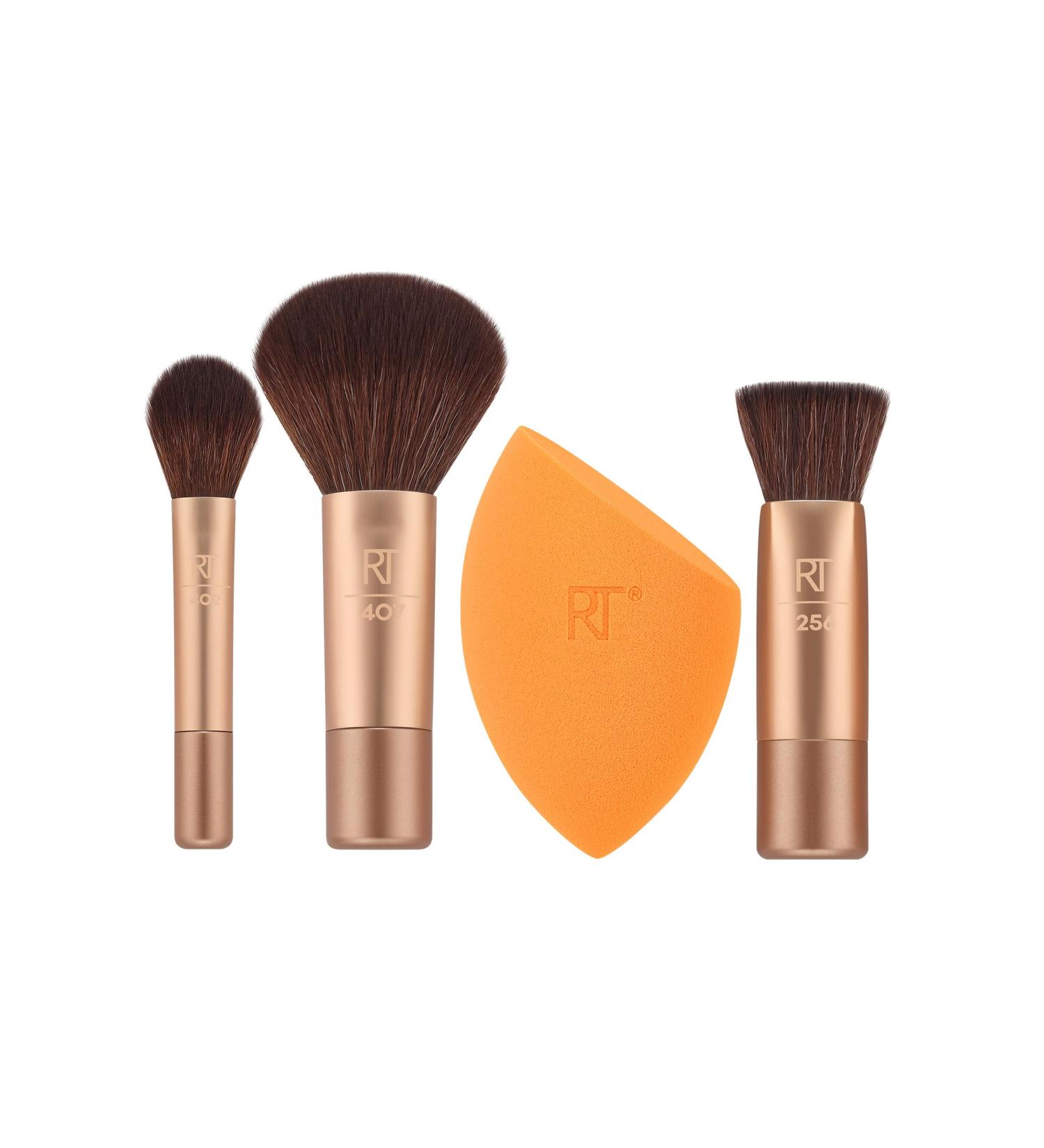 Real Techniques Sleigh The Night Mini Brush + Sponge 4 Piece Holiday Gift Set - Perfect Gift for Makeup Lovers | International Shipping Available - Buy Online on SooperMarket.com