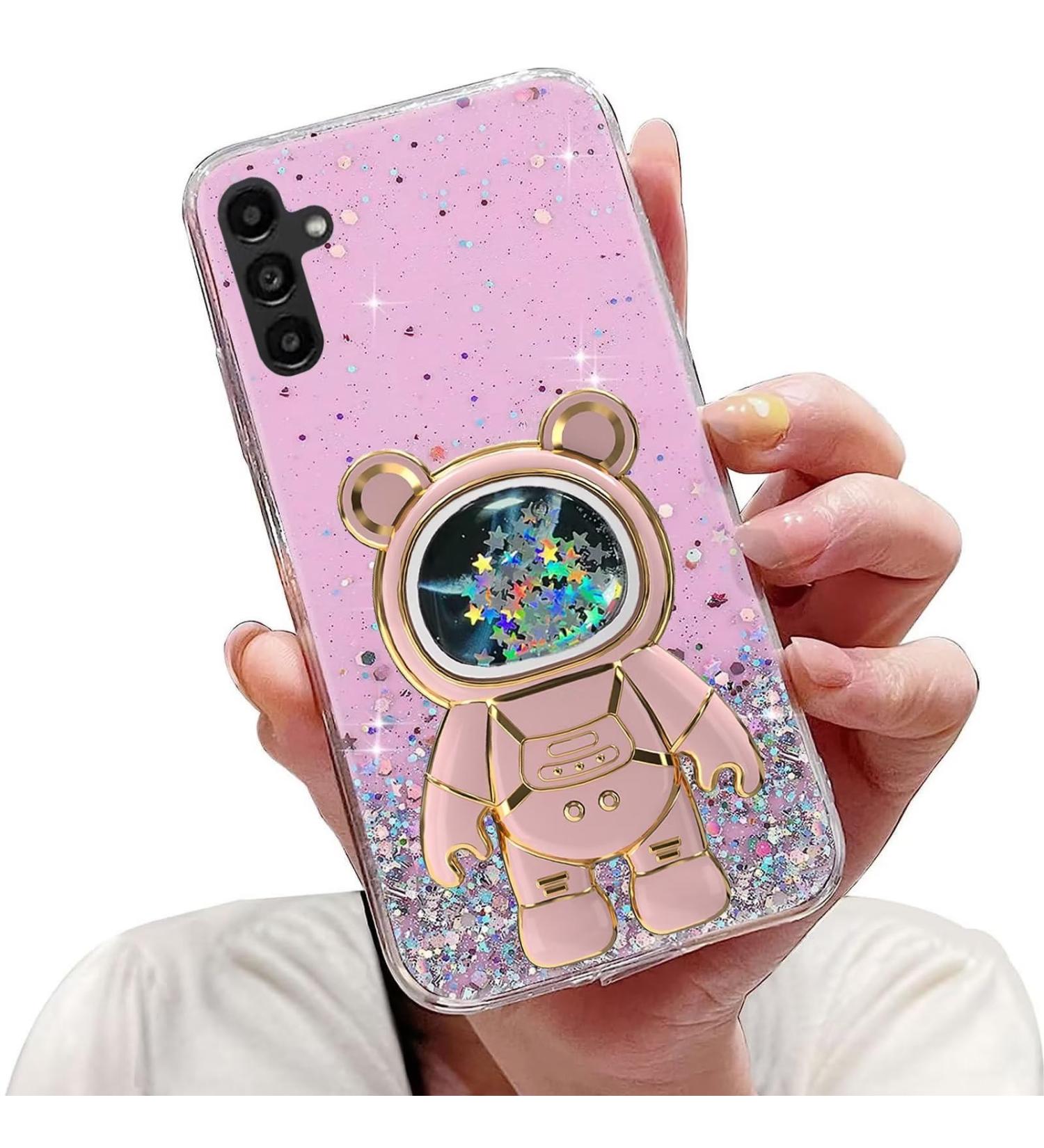 Tivenfezk Nadoli Samsung Galaxy A14 5G Case - Treibsand B r Astronaut Hidden Stand Shell Soft Silicone Glitter Bling Cover - Buy Online on SooperMarket.com