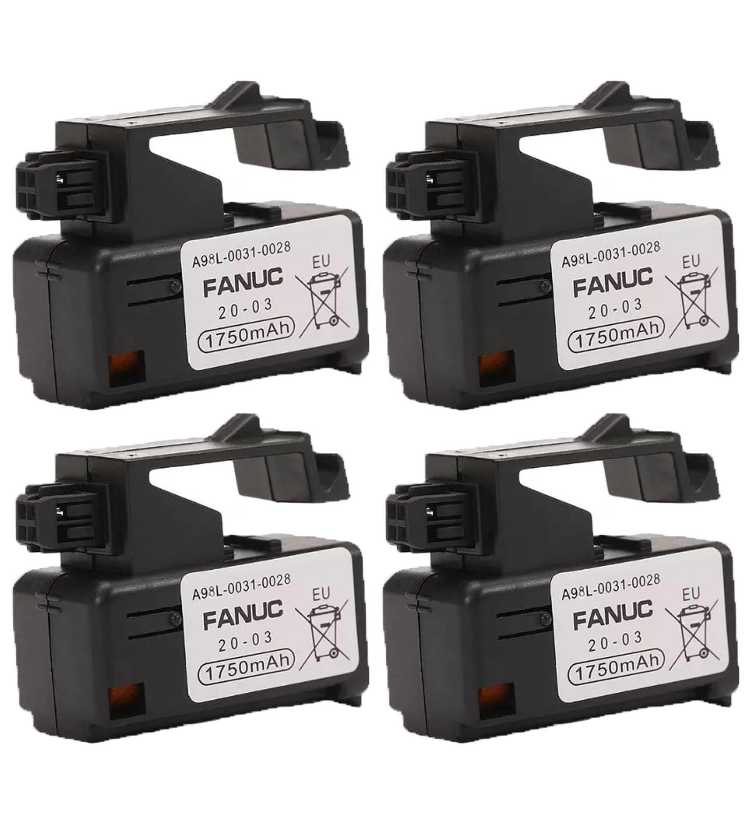 WELLVEUS 4 Pack A98L-0031-0028 PLC 3V 1750mAh Battery for Fanuc A98L-0031-0028 & A02B-0309-K102 - International Shipping Available - Buy Online on SooperMarket.com