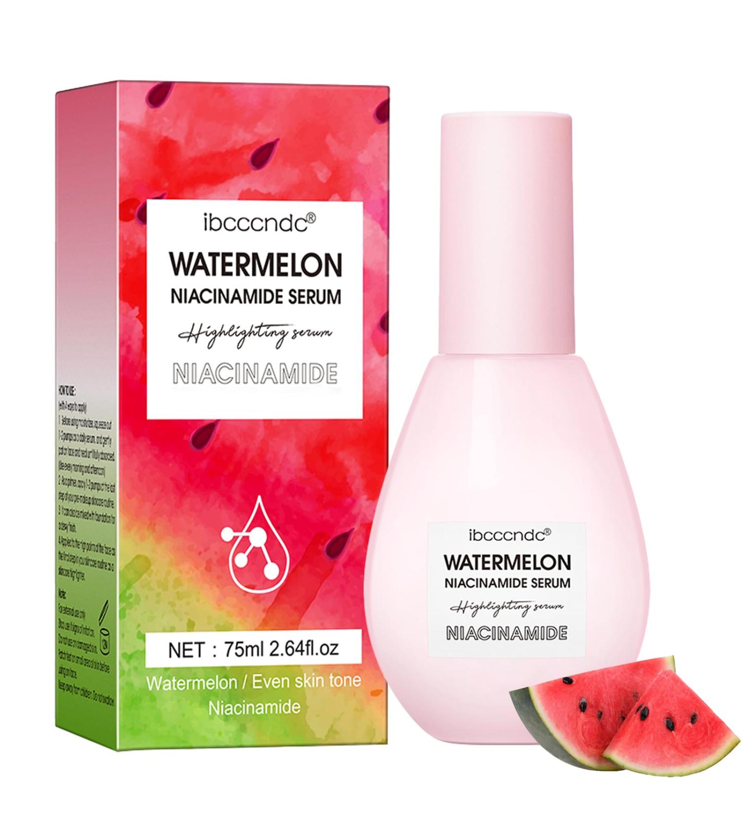 Watermelon Niacinamide Facial Serum | Pore Minimizer & Hydrating Makeup Primer | Lightweight Glow Serum (75ML - Buy Online on SooperMarket.com
