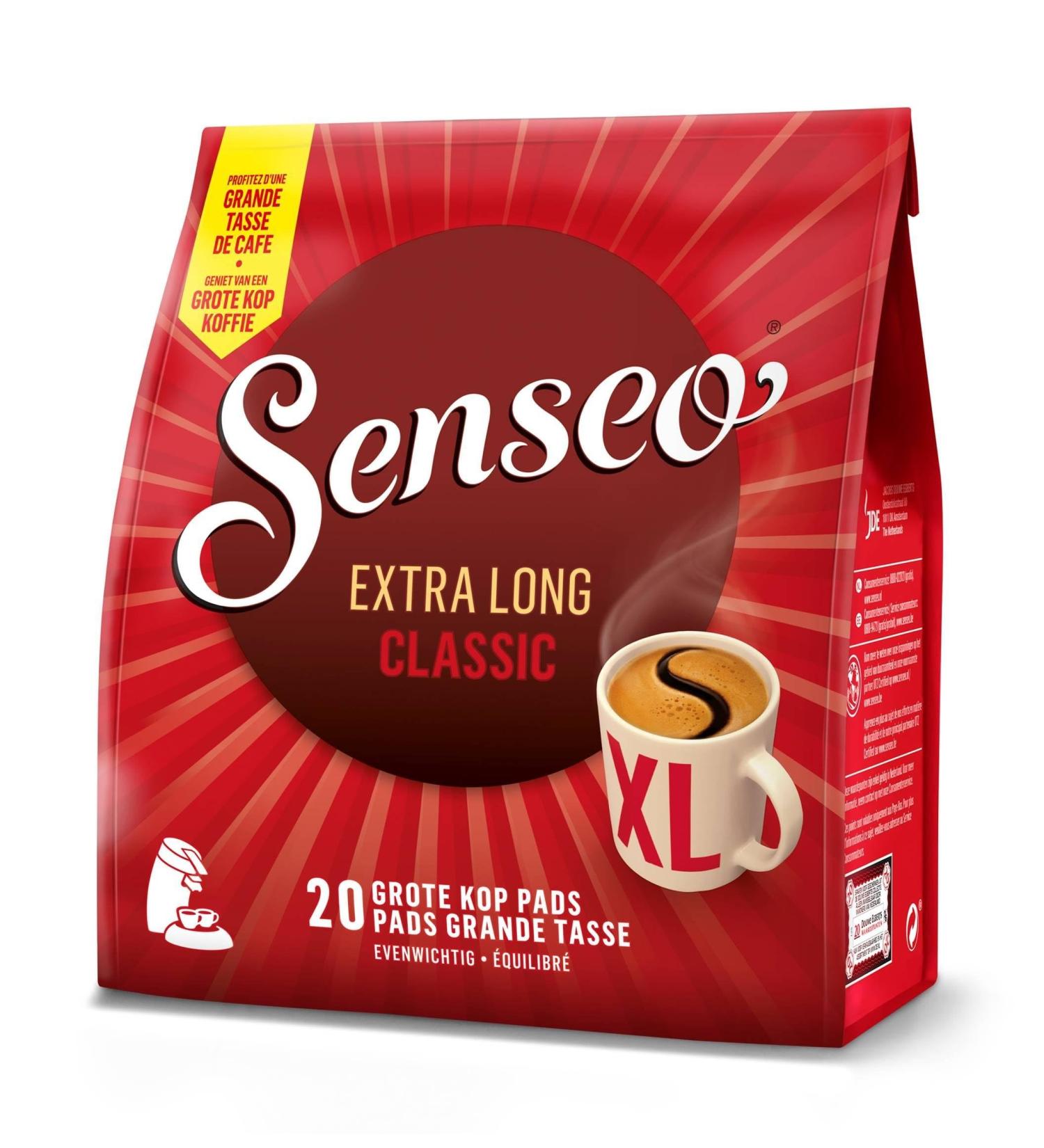 8 x Senseo Extra Long Classic Mug Size 20 Pads (160 Pads) Medium/Regular Roast - Buy Online on SooperMarket.com