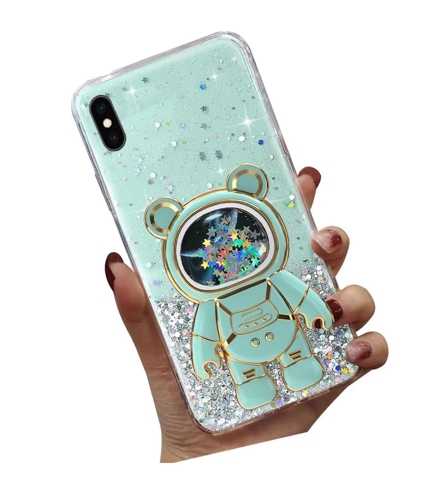 Tivenfezk Nadoli iPhone XS Max Case - Glitter Astronaut Stand Soft Silicone Bling Shell Caricature Hidden Stander - International Shipping Available - Buy Online on SooperMarket.com