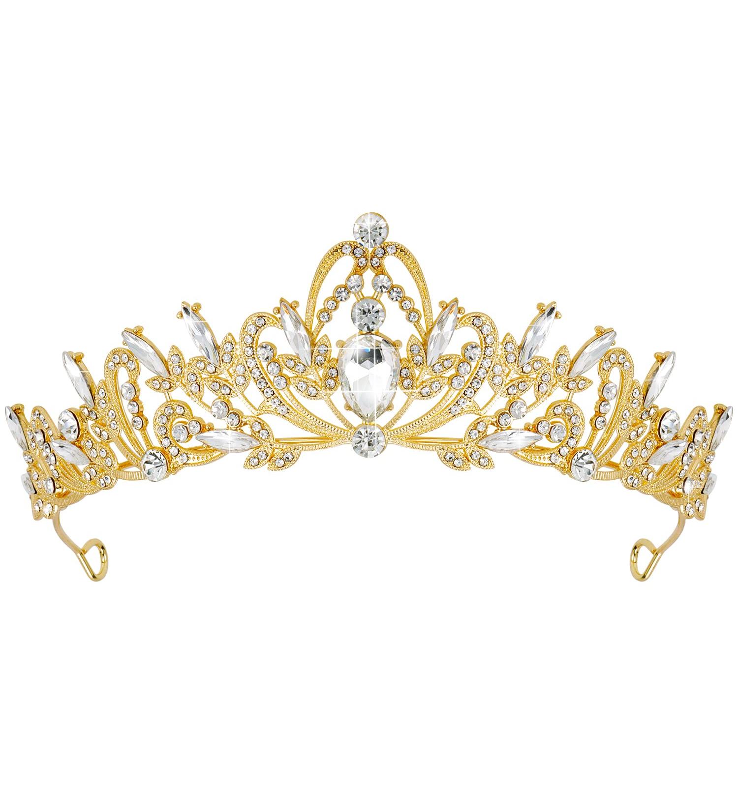 Aprince Gold Crown and Tiara | Crystal Tiaras for Women | Birthday & Bridal Headband for Wedding, Prom, Mother's Day - Buy Online on SooperMarket.com