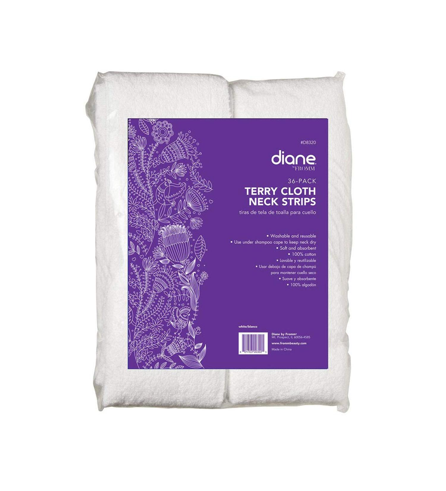 Diane Terry Cloth Neck Strips - Fast Drying Towel for Barber Shop, Salon, Spa - Extra Durable & Absorbent - White - 36 Count - Buy Online on SooperMarket.com