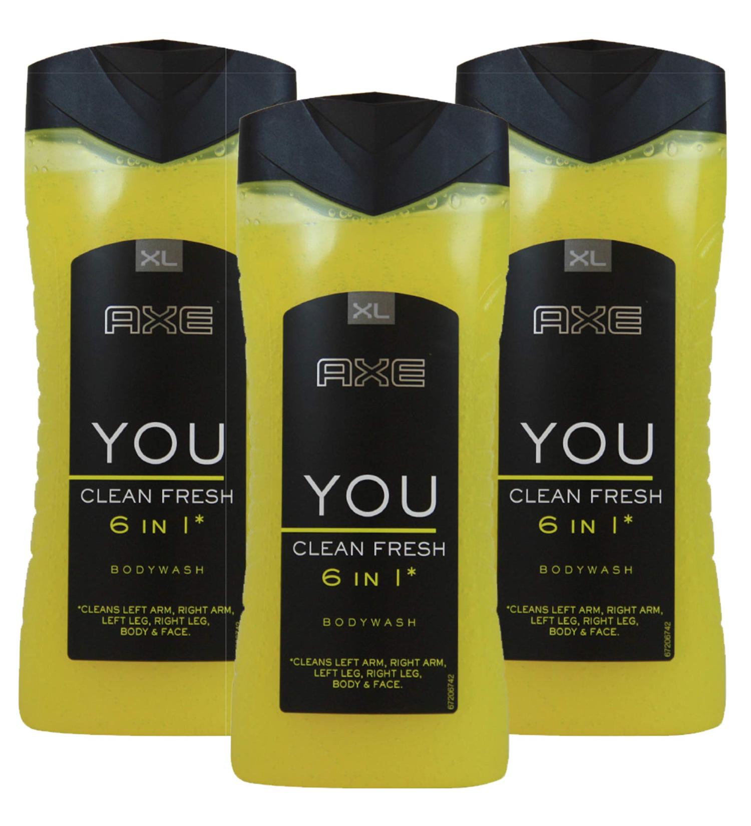 AXE 6IN1 Clean Fresh You Body Wash for Men 13.5 fl oz 3-Pack