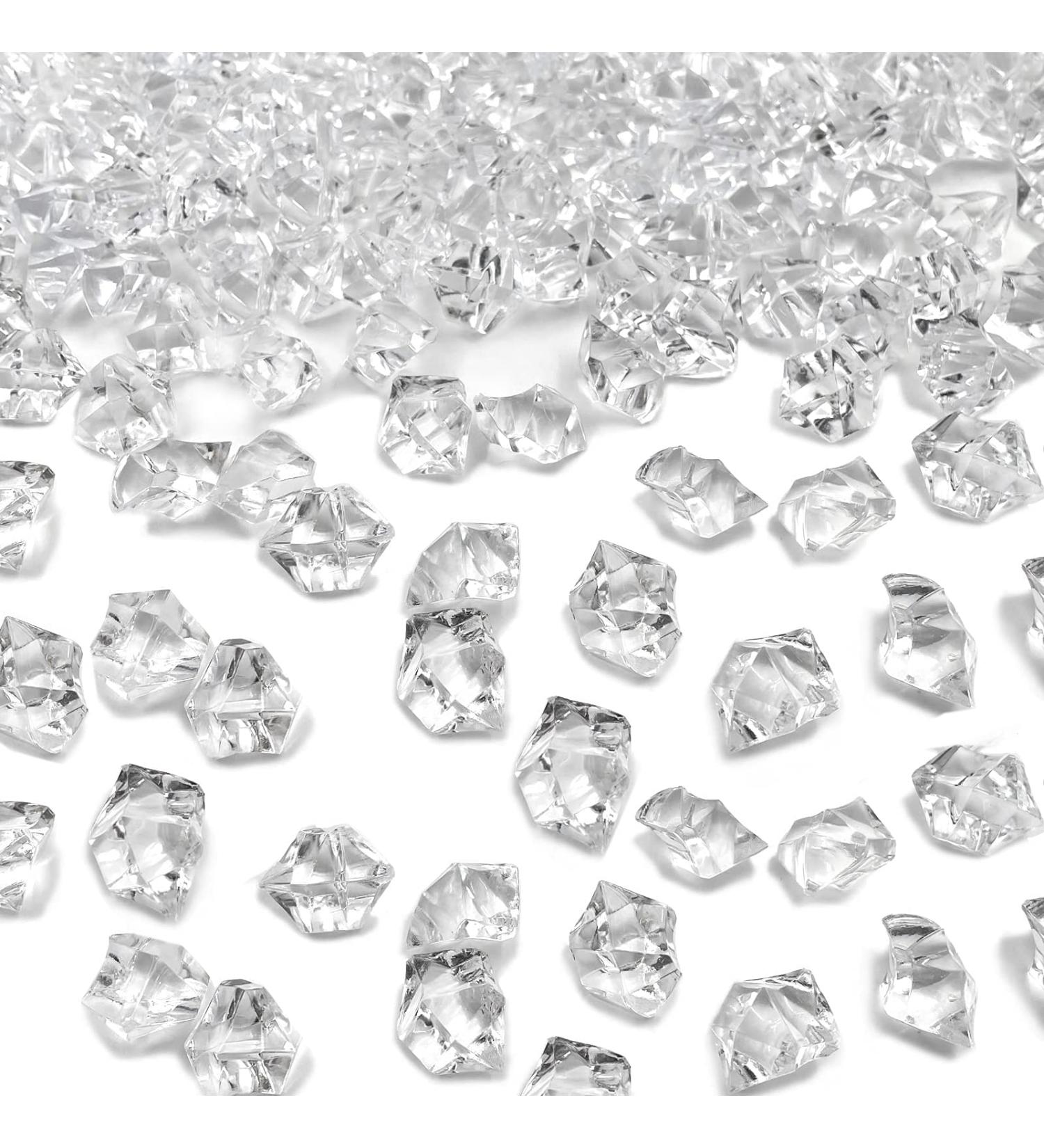 1000 Pcs Clear Acrylic Vase Fillers for Centerpieces - Fake Ice Cubes, Crushed Ice Crystals, Rocks, Diamonds - Wedding Decor Photography Props - Buy Online on SooperMarket.com
