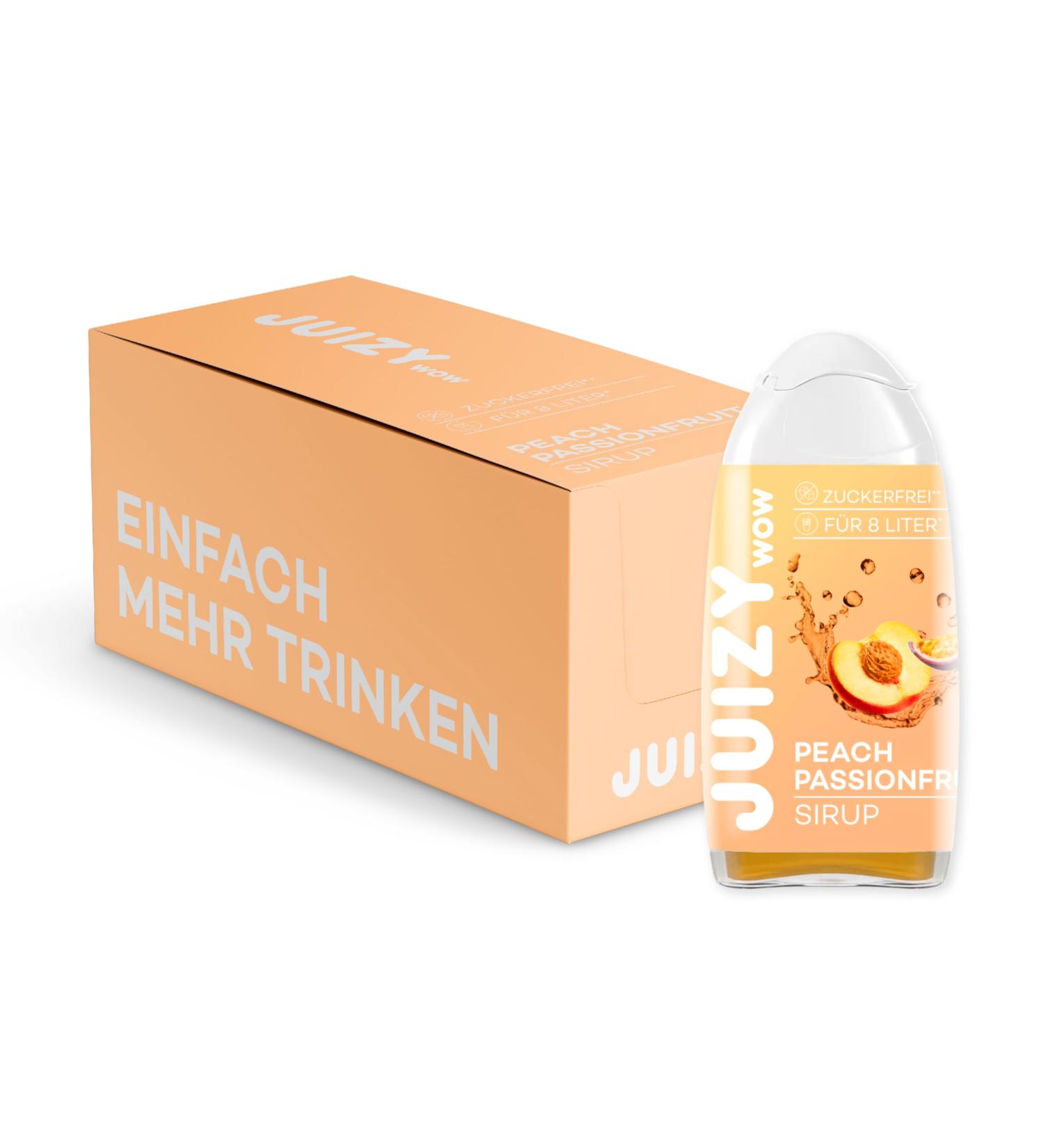 Juizy WoW Sugar-Free Syrup - 16 x 65ml Peach Passionfruit | Zero Calories Vegan Beverage Concentrate | Natural 192L Drink Mix - Buy Online on SooperMarket.com