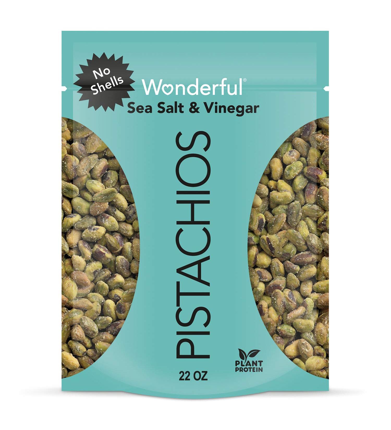 Buy Wonderful Pistachios No Shells Sea Salt & Vinegar 22 Oz - Crunchy Snack Delight! - Buy Online on SooperMarket.com
