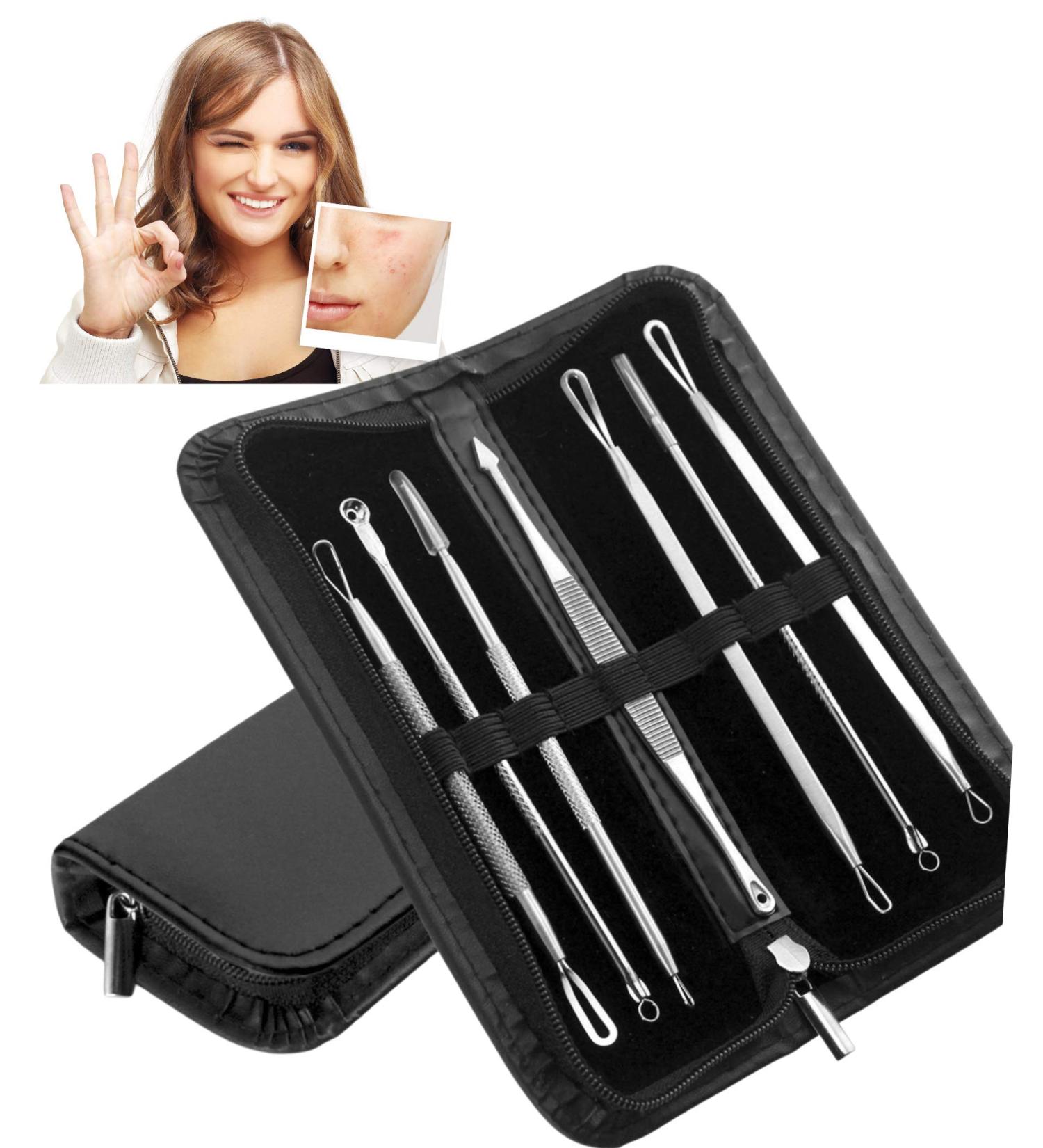 SAVBIN 7-Piece Blackhead Extraction Kit for Nose & Face - Professional Comedone & Pimple Remover Tool Set - Buy Online on SooperMarket.com
