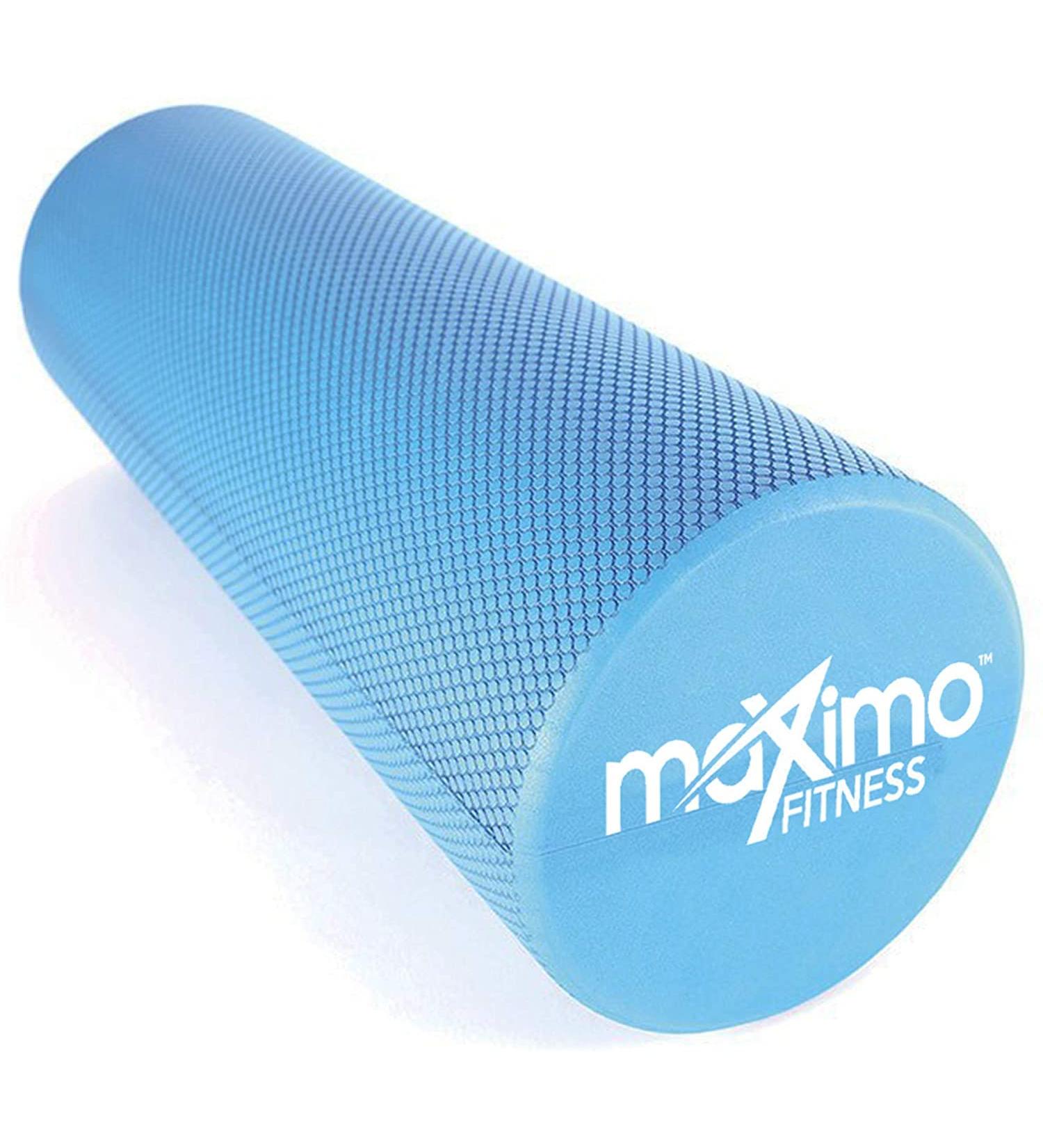 Maximo Fitness 18 x 6 High Density Foam Roller for Trigger Point Massage | Muscle & Back Roller for Yoga, Pilates & Physical Therapy | Blue - Buy Online on SooperMarket.com