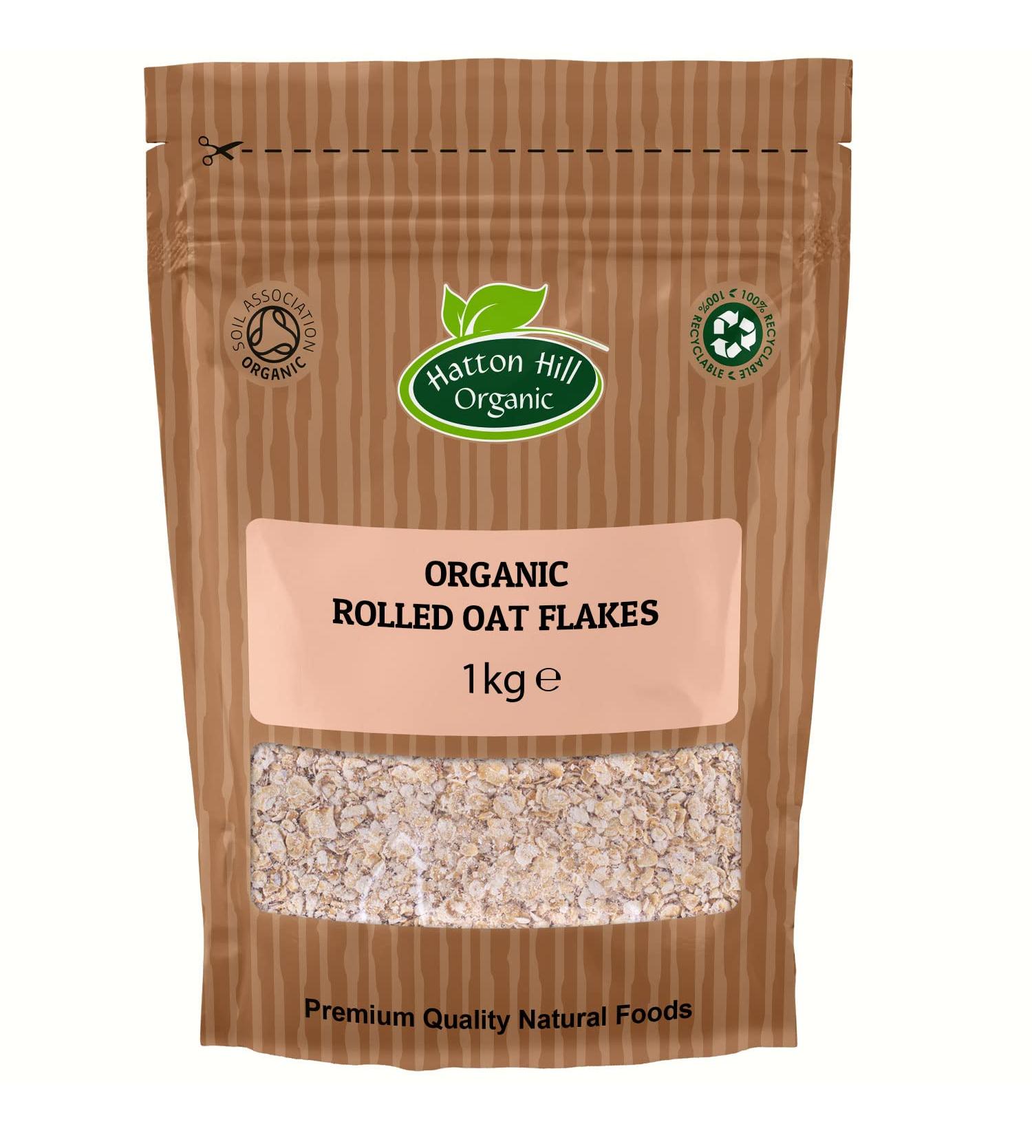 Organic Porridge Oats / Rolled Oat Flakes (Gluten Free) 1kg by Hatton Hill Organic - Buy Online on SooperMarket.com