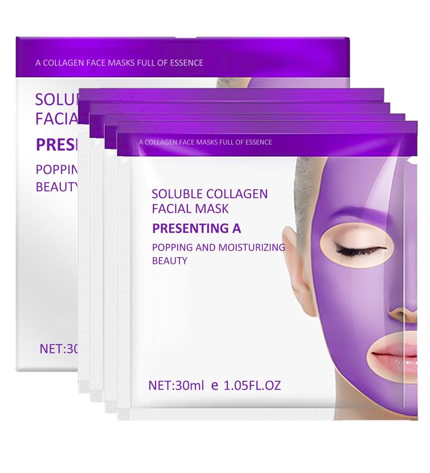 Trendyfave Collagen Face Mask Collagen Mask With Hydrolyzed Collagen Soluble Collagen Facial Mask Collagen Hydrating Face Mask Overnight Face Masks Beauty Korean Sheet Mask Face Care 4pc - Buy Online on SooperMarket.com