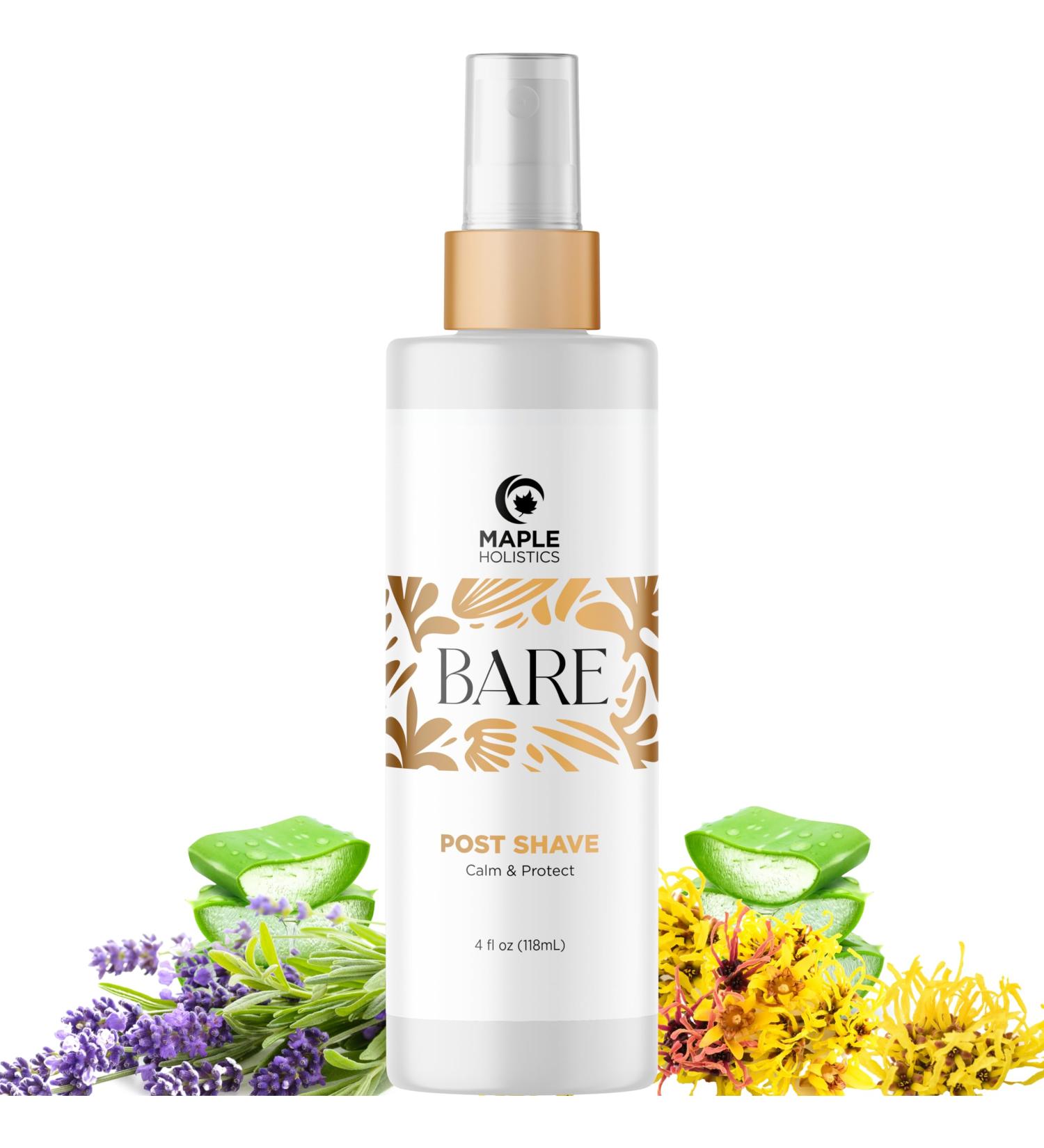 Bare After Shave Mist for Women - Soothing Razor Bumps & Ingrown Hair Treatment for Pubic Area Legs & Underarms - Calming Shave Spray with Witch Hazel Echinacea & Aloe - Buy Online on SooperMarket.com