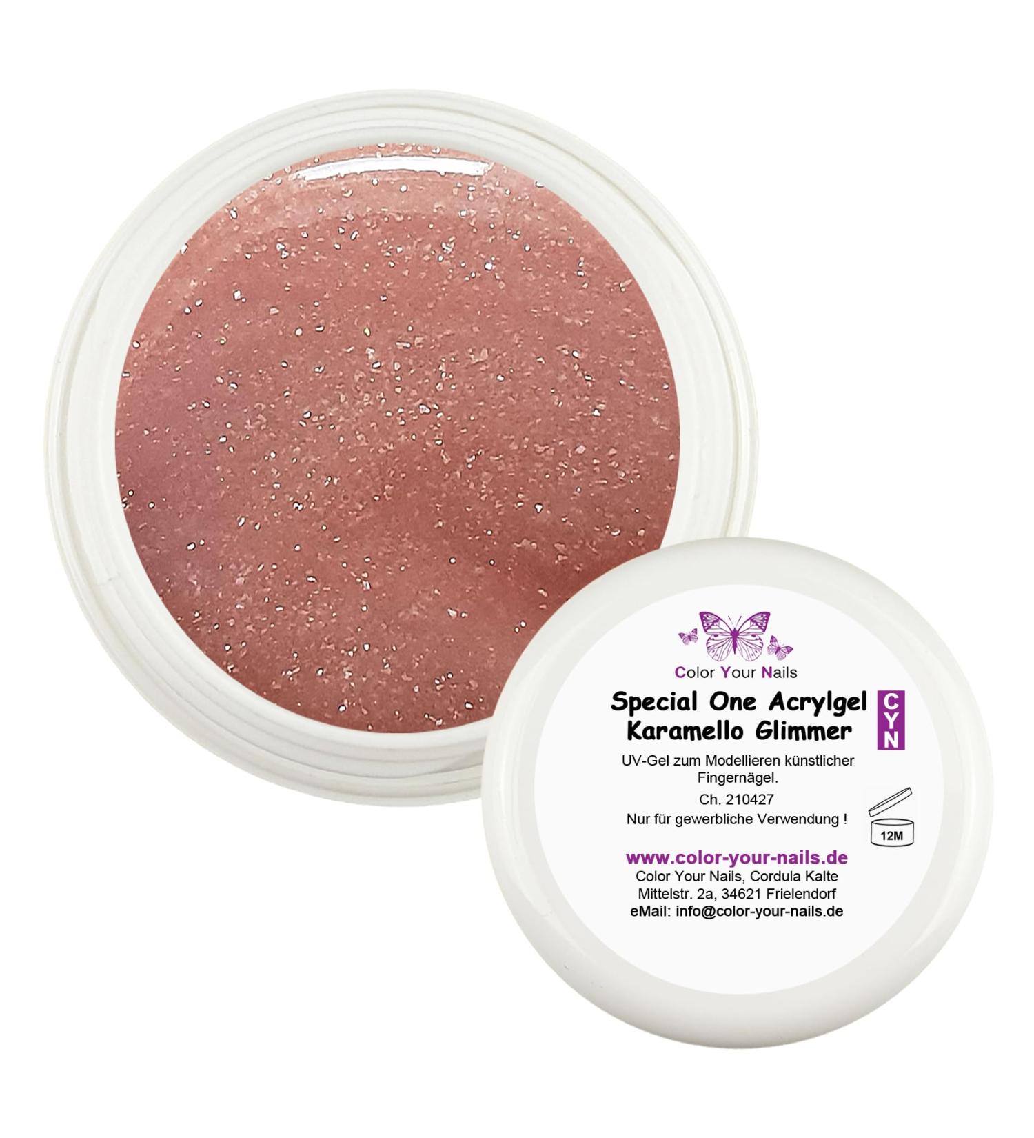 Special One Acrylic Gel Caramel GLIMMER can be applied without a spatula made in Germany Acrylic Gel (15g) 15 g (1 pack)