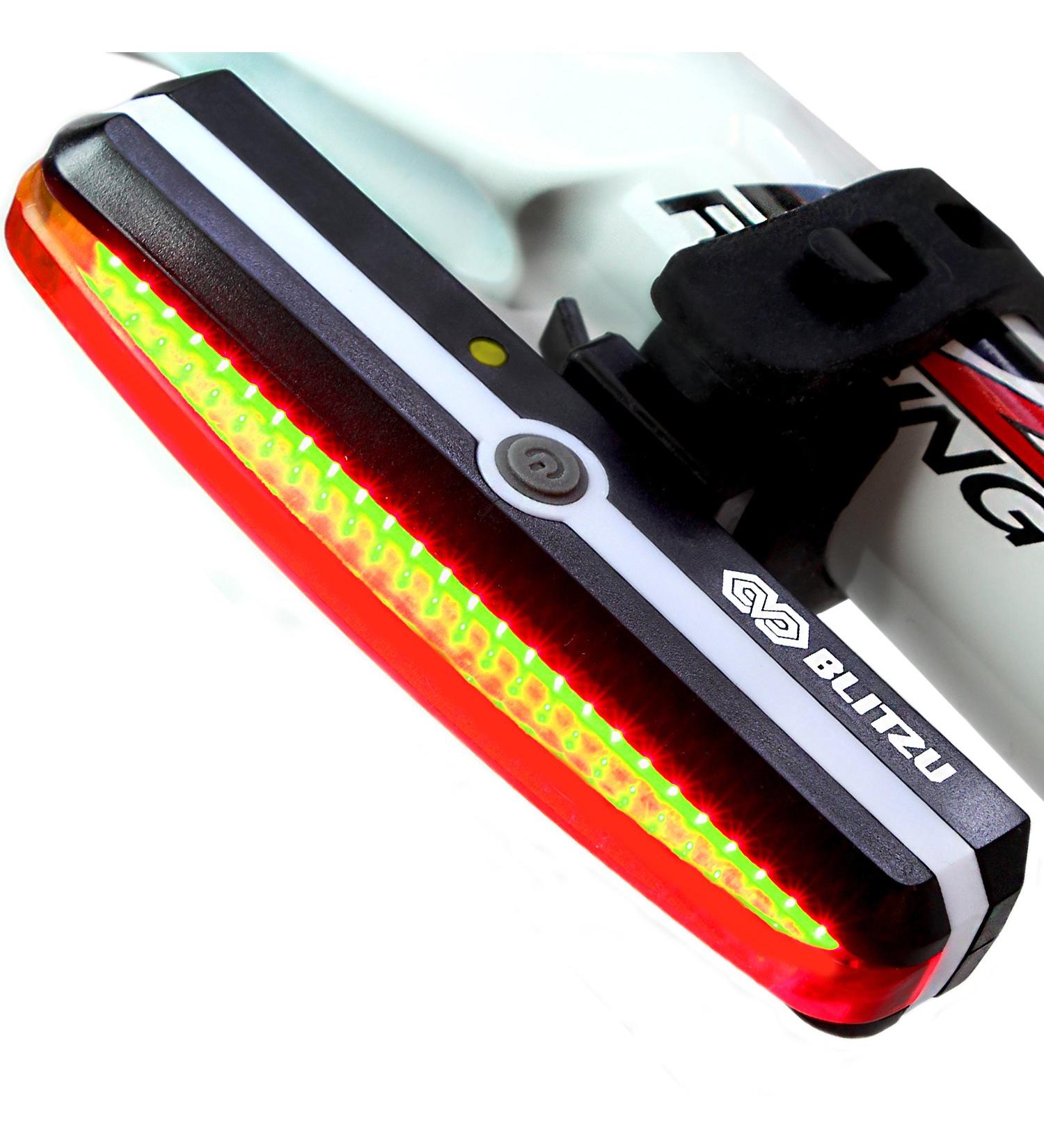 Blitzu Cyborg 168T USB Rechargeable Bike Tail Light - Bright Rear Cycling Safety Flashlight for Road and Mountain Bikes. Perfect for Helmets. Front Headlight and Back Set for Kids, Men, and Women - Buy Online on SooperMarket.com