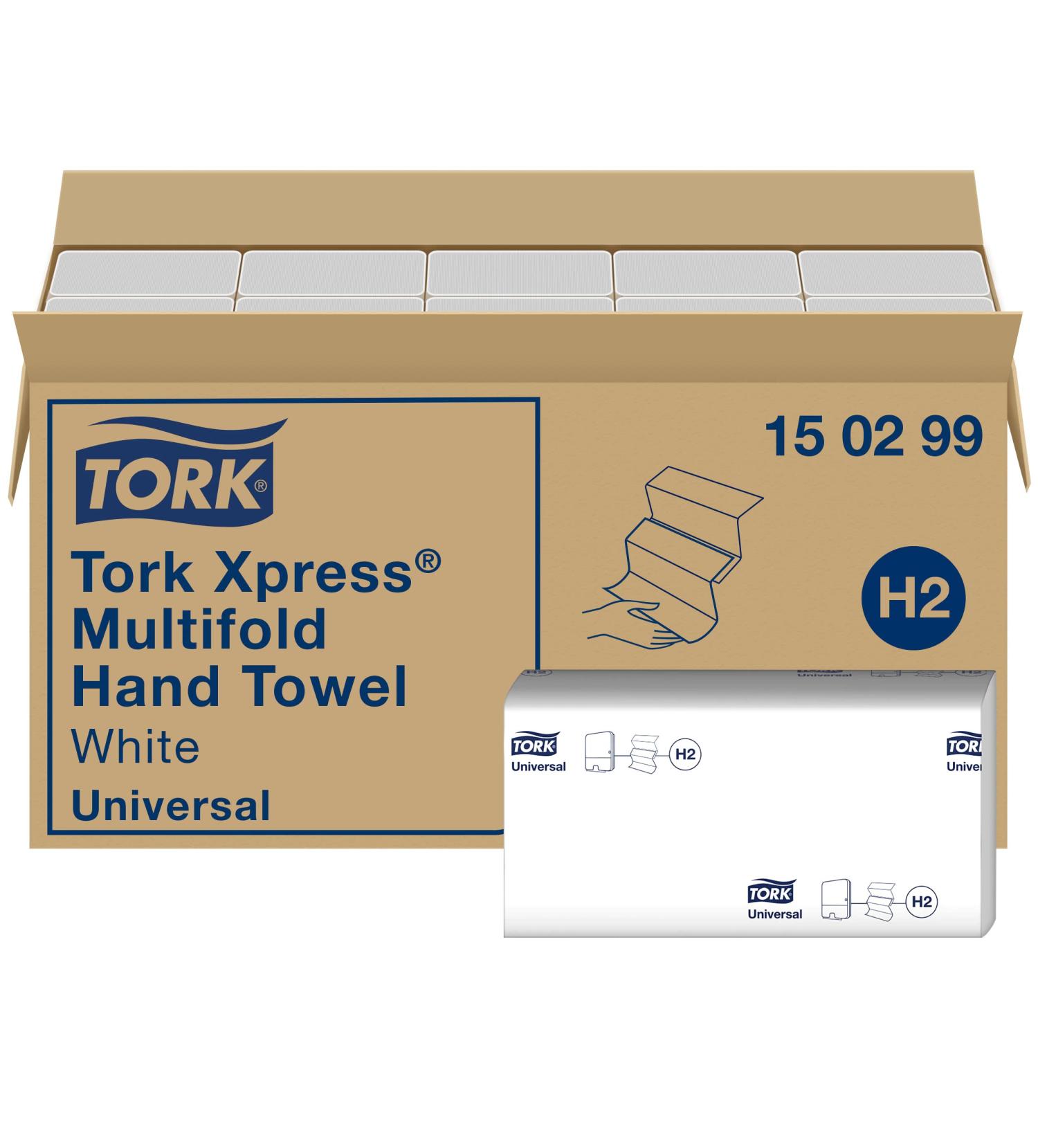 Tork XPress Multifold Paper Towels - 150299 H2 Universal 2-Ply White 20 x 237 2-Part Towel Set for Dispensers - International Shipping Available - Buy Online on SooperMarket.com