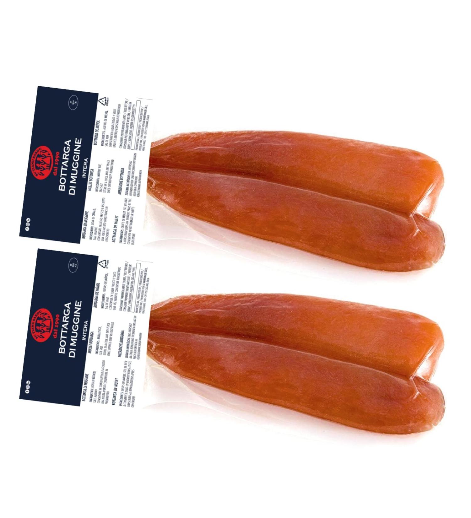 Meave bottarga su tianu sardu 230g guarantee - 2 packs with 100/130g - handmade in Sardinia Italy - caviar of the Mediterranean - Sardinian handicraft production certified as Kosher