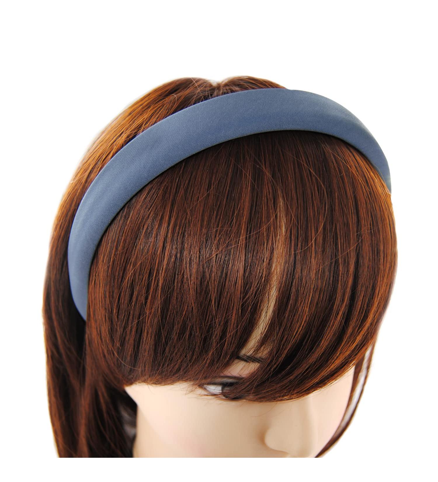 axy Headband with Fabric Padded Candy Colours Beautiful Women's Headband Hair Accessories Hair Band HRK7 (Denim Blue)