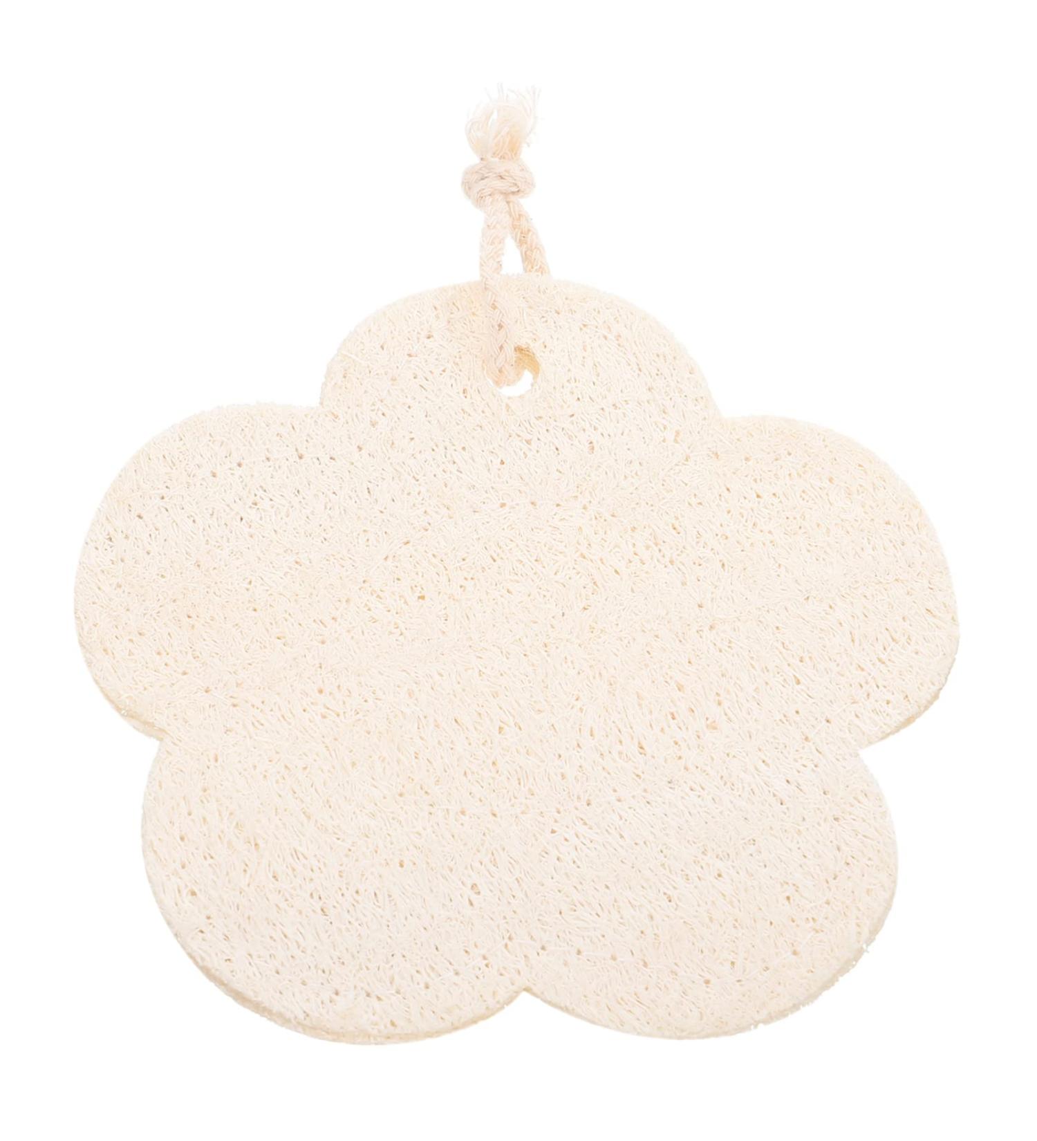 Beavorty Flower Shaped Cotton Loofah Sponge for Exfoliating Body - Light Yellow 13x13cm - Buy Online on SooperMarket.com