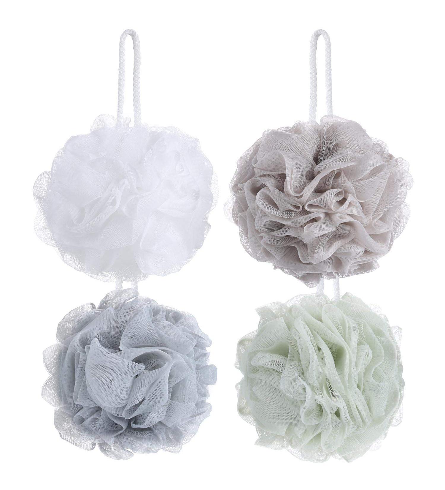 8-Pack Small Mesh Pouf Bath Sponges - Exfoliating Shower Ball Set - Buy Online on SooperMarket.com