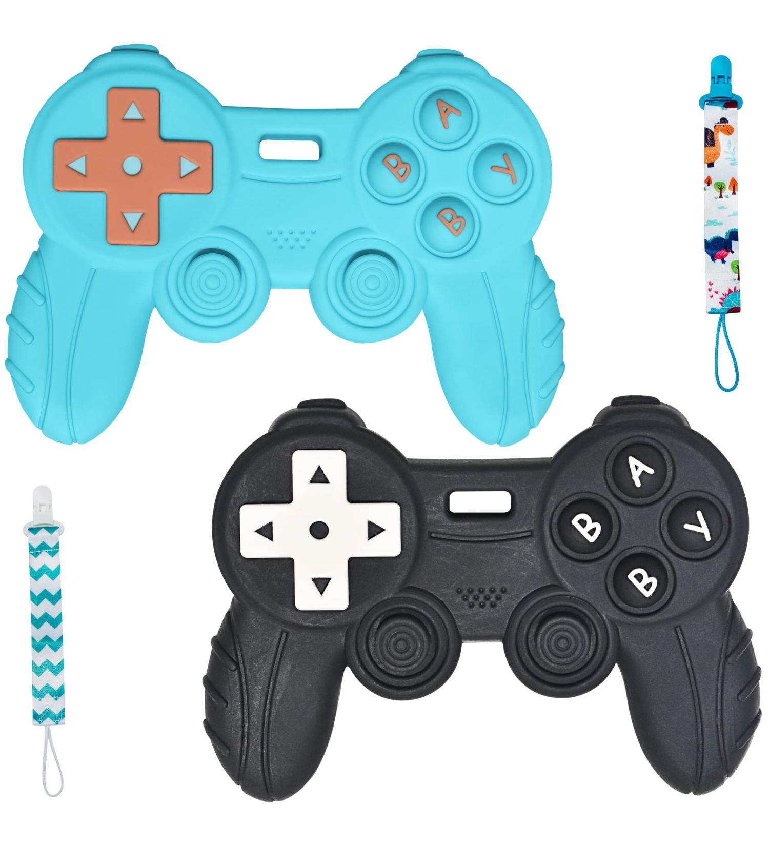 BigSpinach Baby Game Controller Teether Toy - Silicone Teething Toy for Gamer Parents & Kids - Cool Gaming Stuff (Blue+Black) - Buy Online on SooperMarket.com