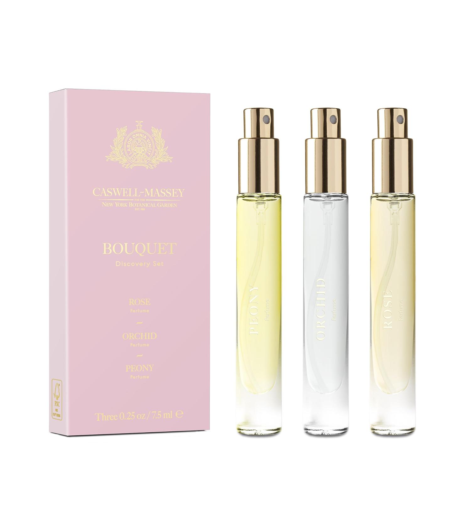 Caswell-Massey Bouquet Discovery Set Includes Peony Orchid & Rose Discover the Beauty of Botanicals Travel Size Perfume Set Perfume for Women 0.25 Fl Oz Each Bouquet Trio 0.75 Fl Oz (Pack of 1) - Buy Online on SooperMarket.com