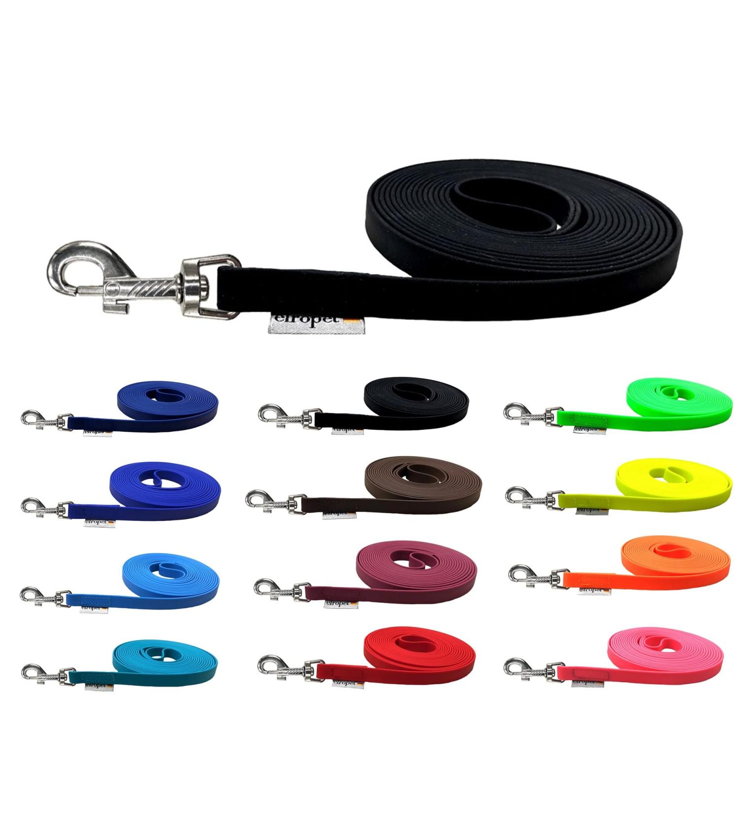 Biothane Dog Leash for Medium/Large Dogs | Durable Drag Line 16mm - 1m 2m 3m 5m 10m 15m - Black - Buy Online on SooperMarket.com