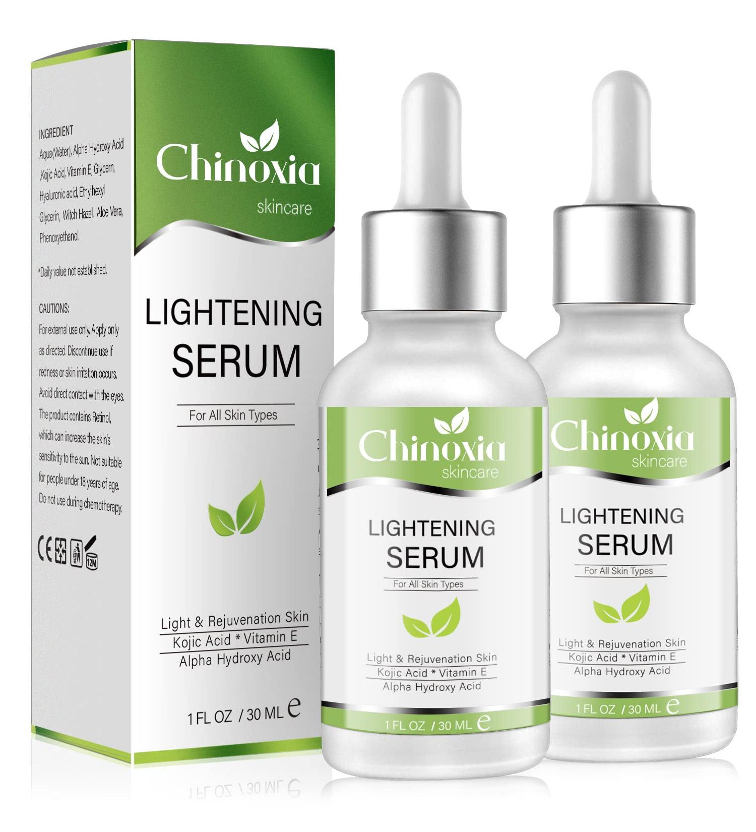 Skin Brightening Serum with Kojic Acid - Dark Spot Corrector for Face & Body - Fade Hyperpigmentation & Melasma - 1 oz (Pack of 2) - Buy Online on SooperMarket.com