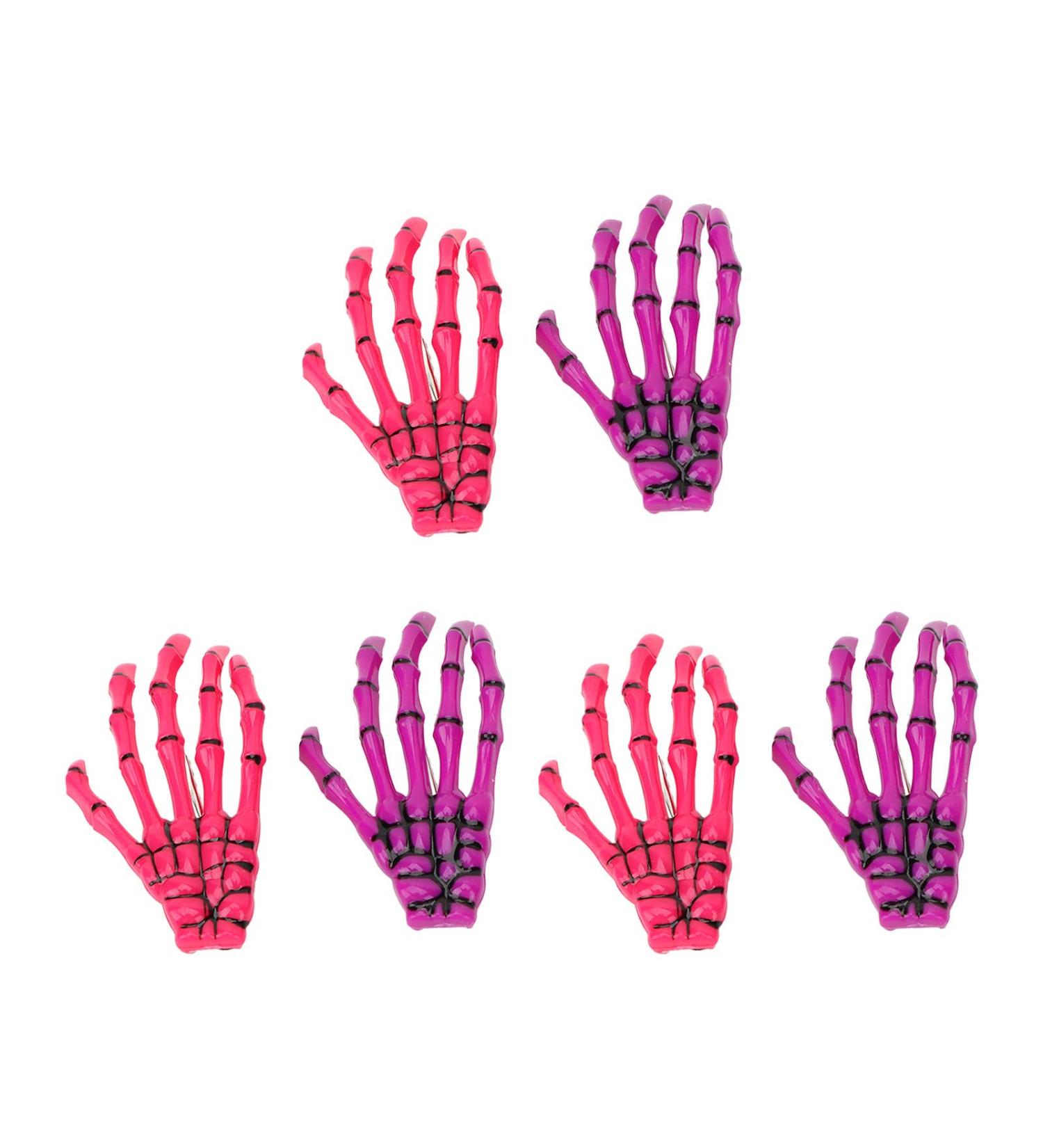 6 Pieces Gothic Skeleton Hands and Bone Hair Clips Fashion Punk Rock Devil Claw Hair Clips Women Girls Hair Accessories - Buy Online on SooperMarket.com