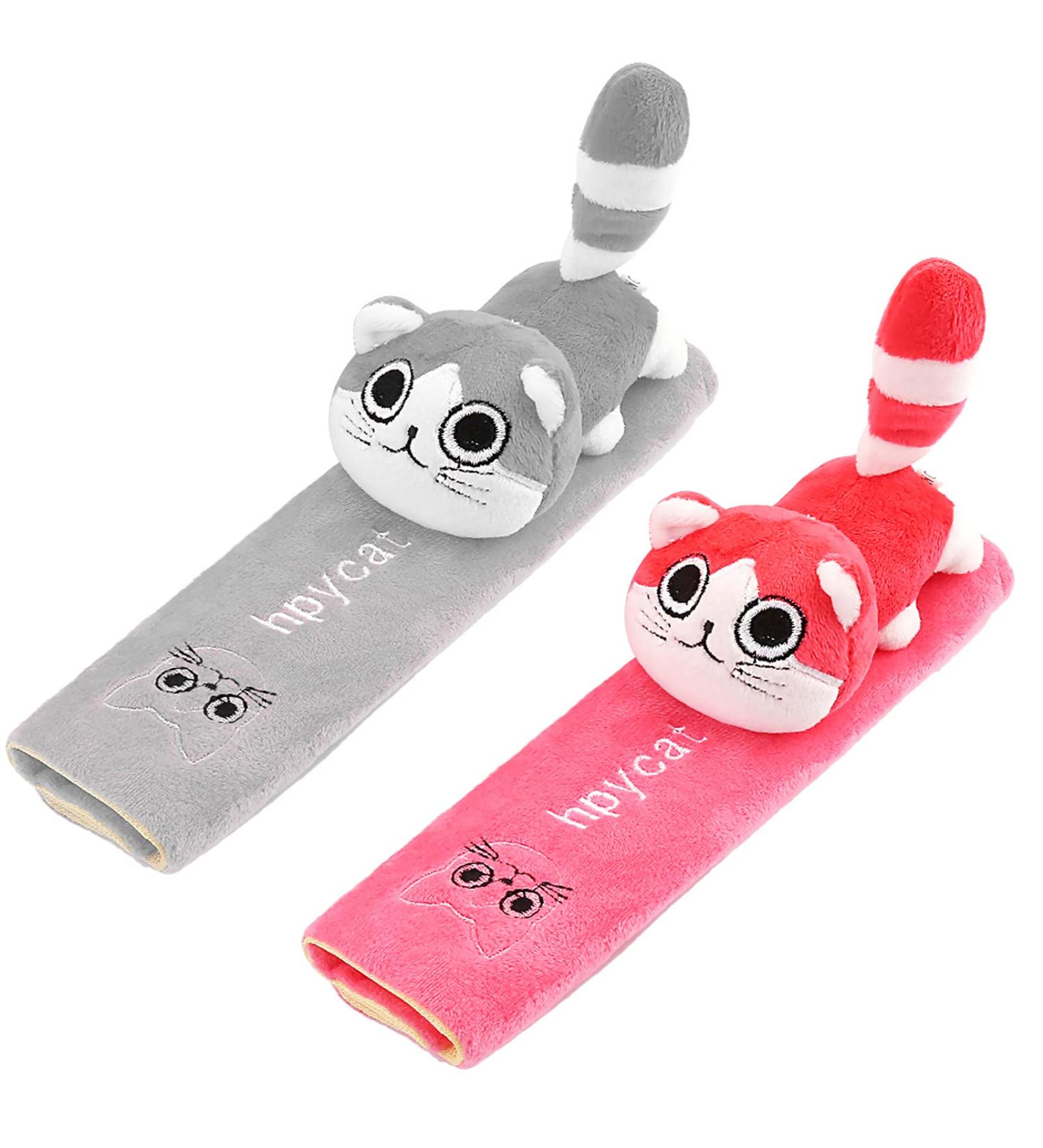 MHwan Cartoon Seat Belt Pads - 2 Soft Cover Straps for Kids & Adults - Protects Head & Shoulders - Cute Kittens Design - Buy Online on SooperMarket.com