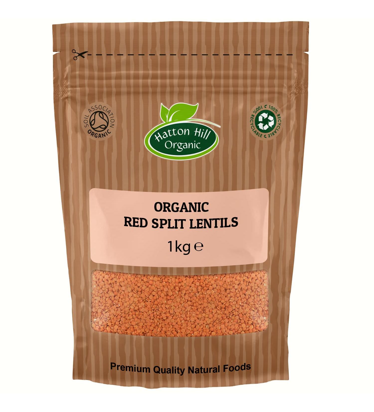 Organic Red Split Lentils 1kg by Hatton Hill Organic - Certified Organic - Buy Online on SooperMarket.com