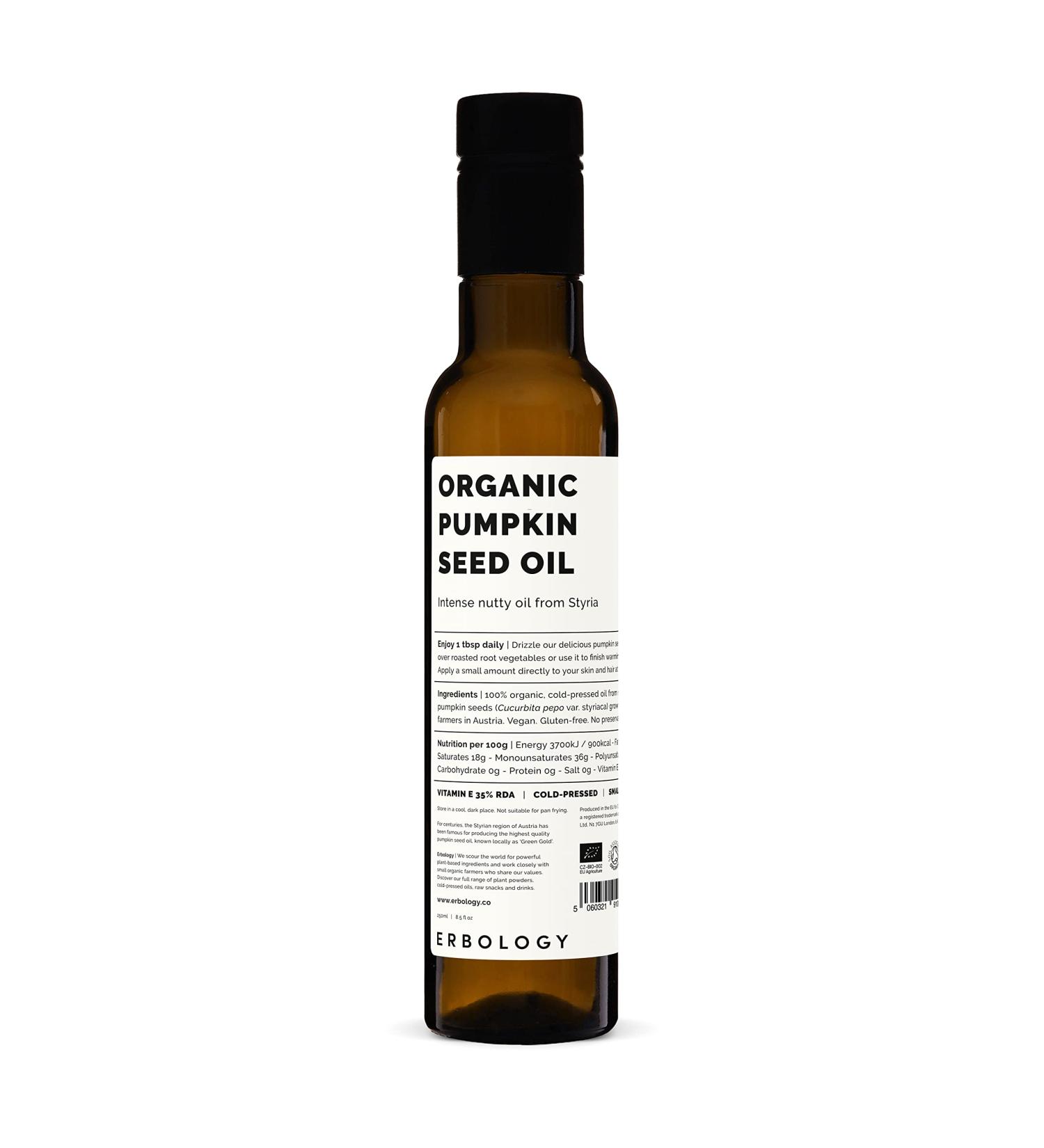 Organic Pumpkin Seed Oil 8.5 fl oz - Cold-Pressed, Premium Grade from Styrian Farm - Rich in Phytonutrients, Non-GMO, Glass Bottle - Buy Online on SooperMarket.com
