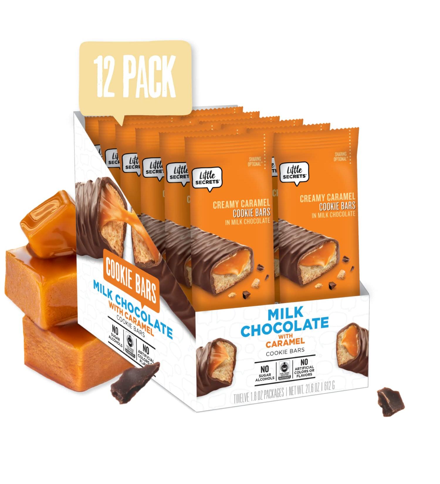 Little Secrets Milk Chocolate Caramel Cookie Bars - 12 Pack (1.8 oz each) - Guilt-Free Snack - Buy Online on SooperMarket.com