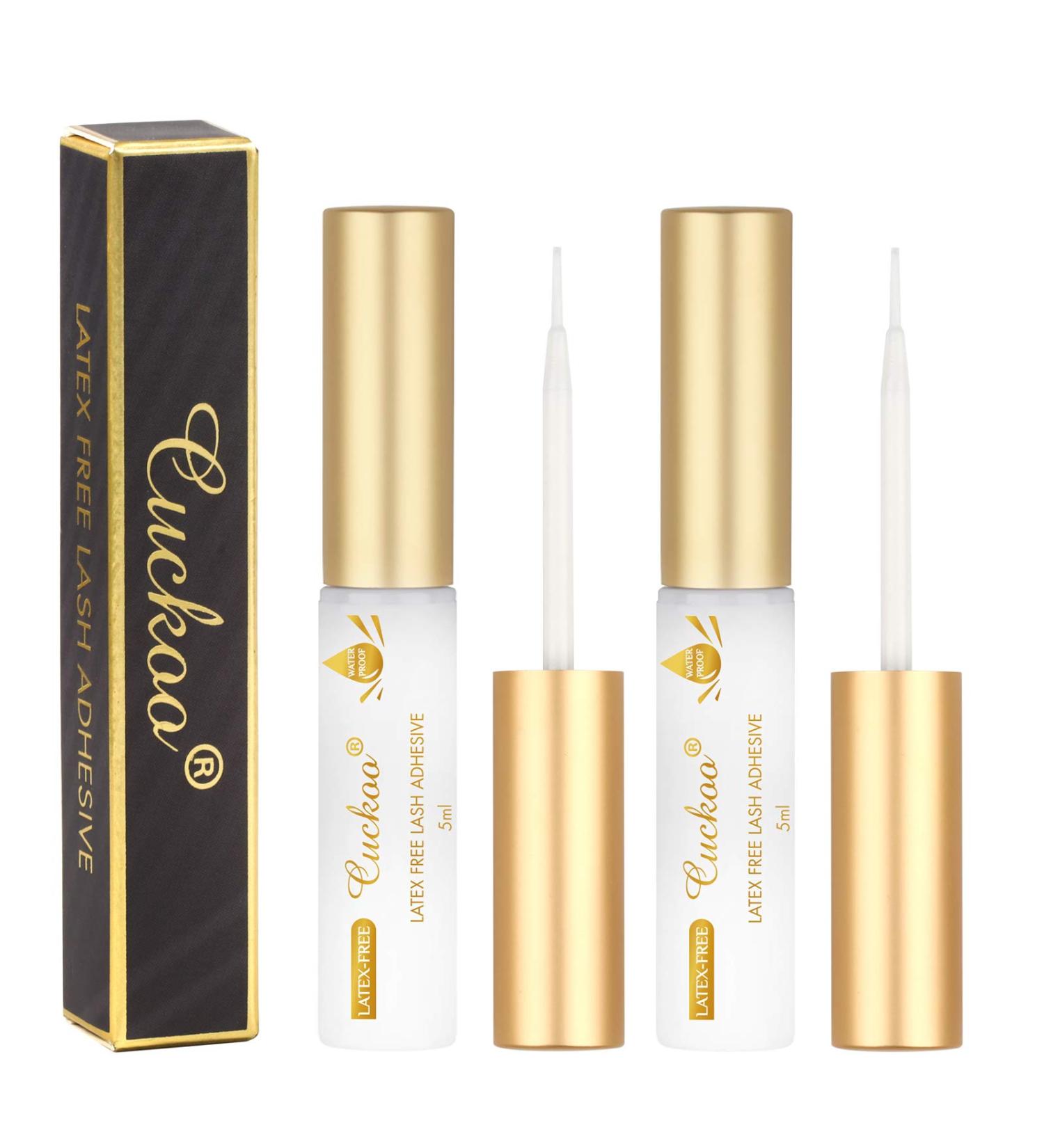 Cuckoo Clear Eyelash Glue 5ml - Strong Hold, Waterproof, Latex-Free | Best Strip Adhesive for Sensitive Eyes - 2 Bottles - Buy Online on SooperMarket.com