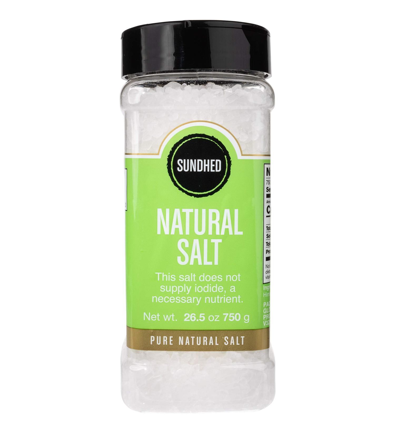 Sundhed Natural White Salt (Coarse) Refill 750g (26.45oz) | Kosher Certified Mineral Gourmet Salt - Buy Online on SooperMarket.com