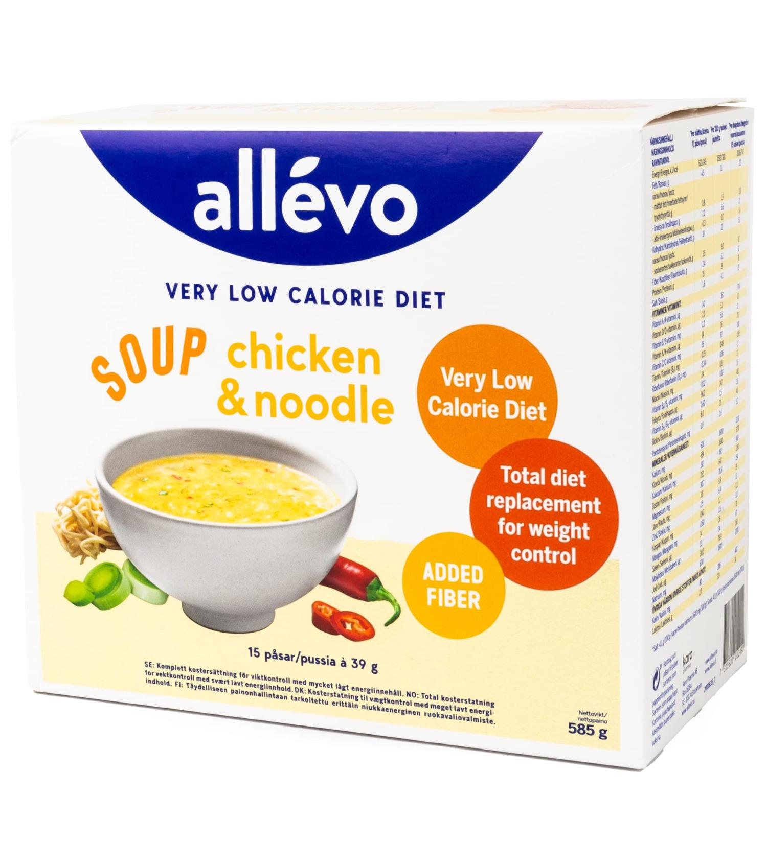 All vo Chicken Noodle Soup - Low-Calorie Meal Replacement | 15 Portions | Diet & Weight Loss Support - Buy Online on SooperMarket.com