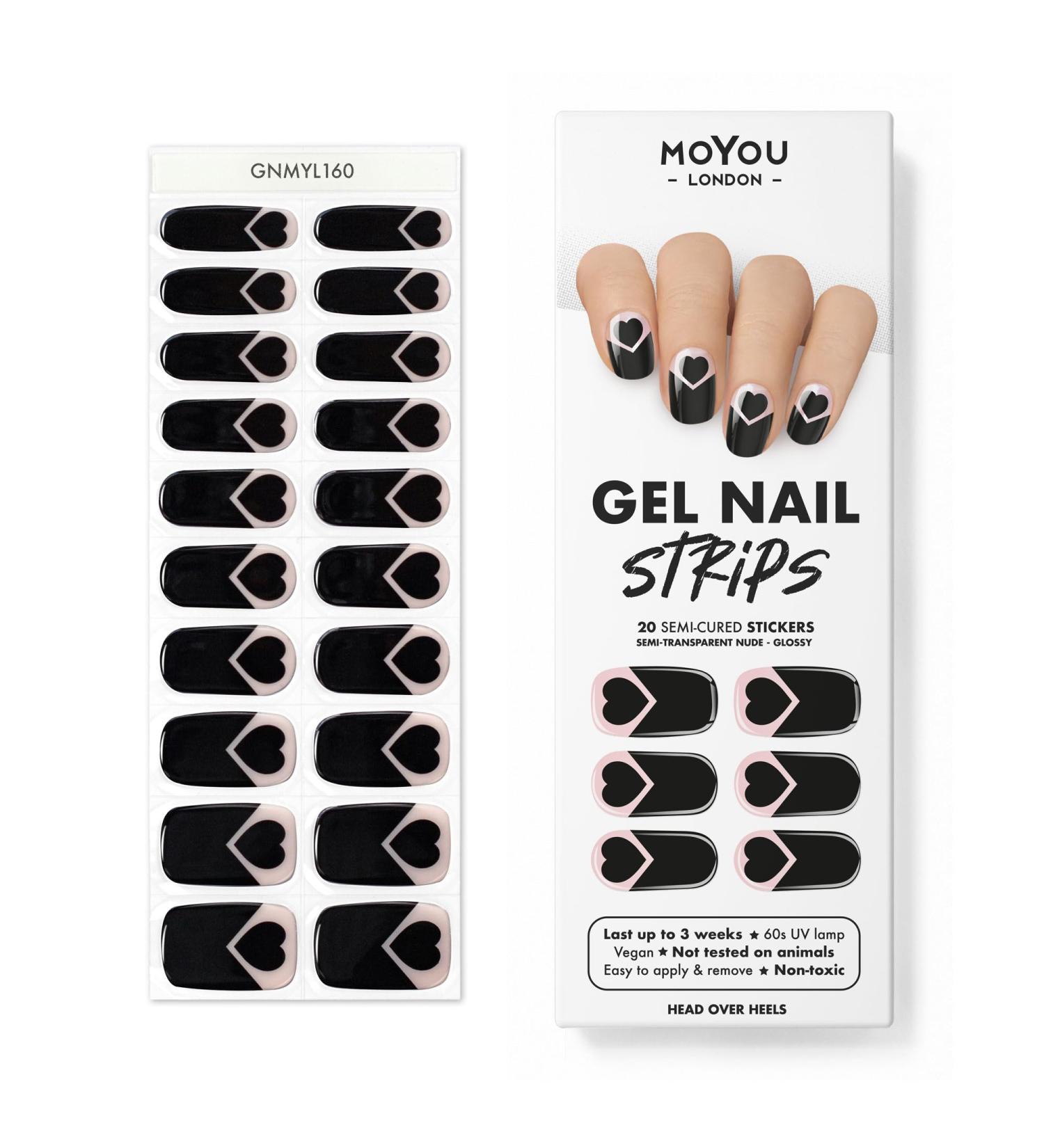 Moyou London Semi Cured Gel Nail Strips - Easy Apply & Remove, Salon-Quality Manicure at Home | Buy 3, Get 1 Free UV Lamp - Buy Online on SooperMarket.com