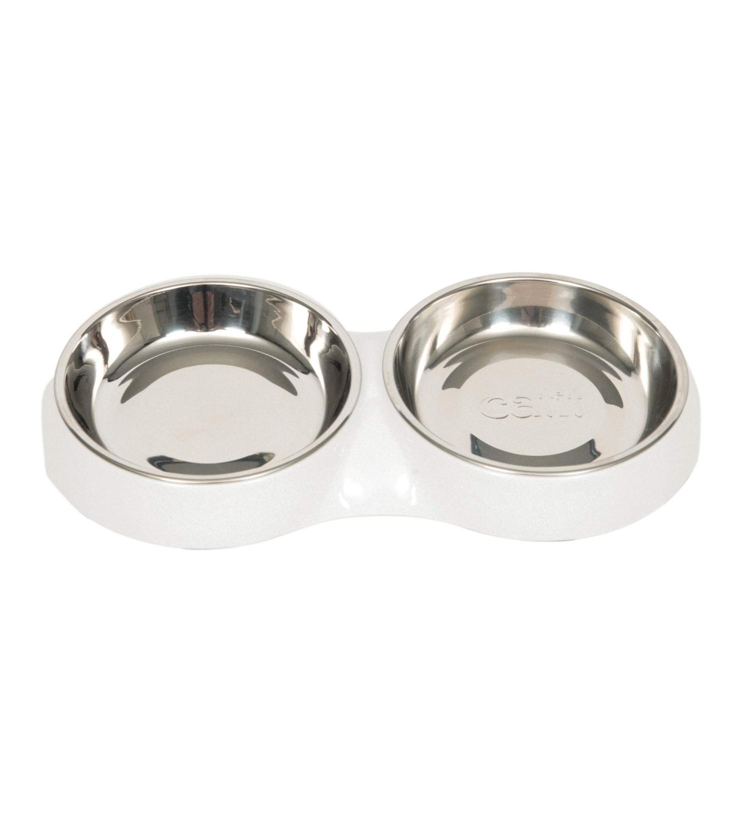 Catit Shallow Double Food Bowl - White | Sleek & Modern Design - Buy Online on SooperMarket.com