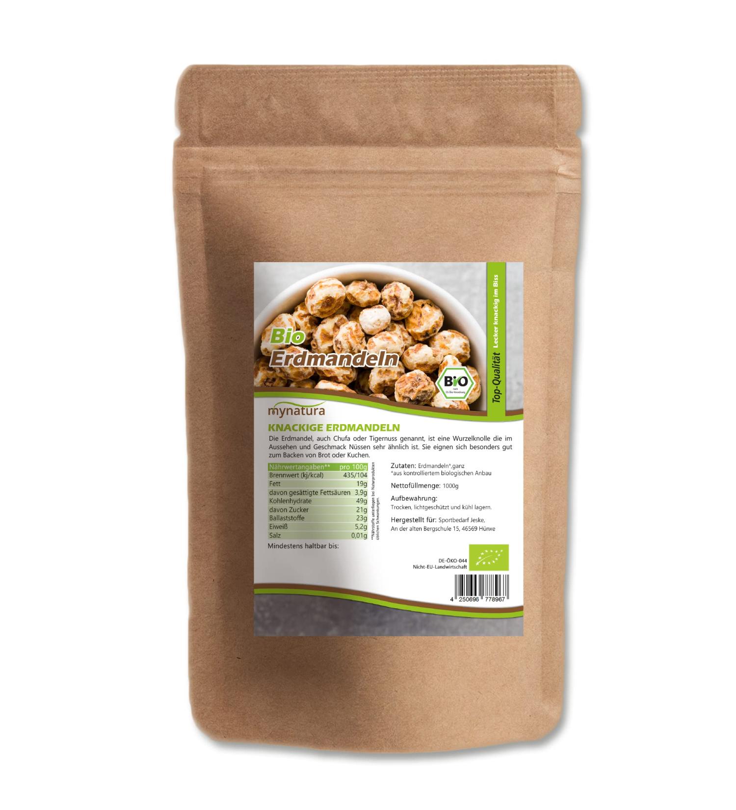 Mynatura Organic Almonds - Whole Nuts for Healthy Fats | Ideal for Cakes Muffins & Breakfast (3x1000g) - Premium Bio Product - Buy Online on SooperMarket.com