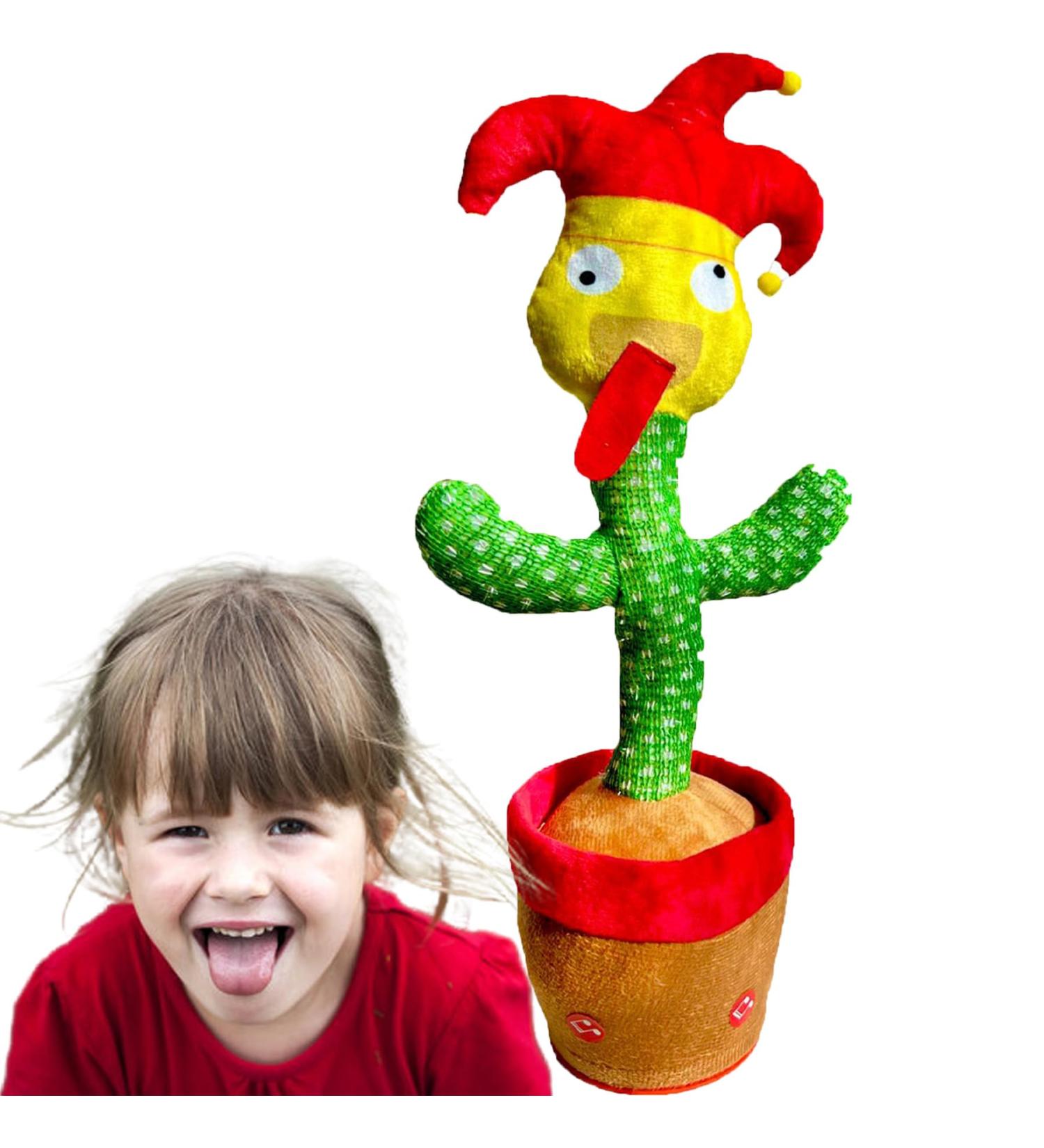 Dancing Cactus Toy - Interactive Plush Singing Cactus Repeats & Dances - USB Rechargeable - Fun Christmas Decor Piece - Buy Online on SooperMarket.com