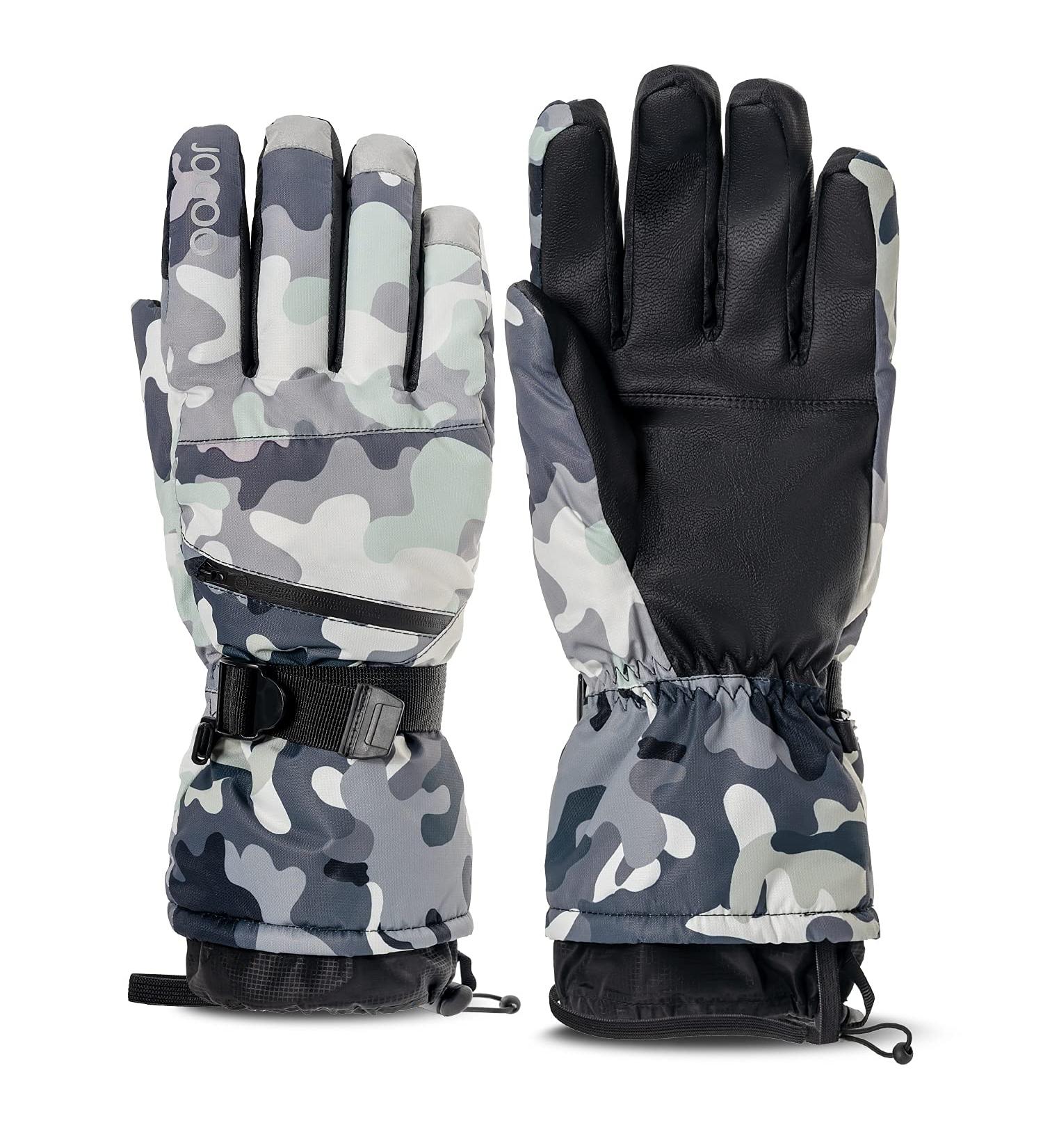Winter Ski Gloves - Jogoo 3M Thinsulate Snowboard Gloves for Men and Women | Touchscreen, Waterproof & Windproof with Pocket | Large Size - Buy Online on SooperMarket.com