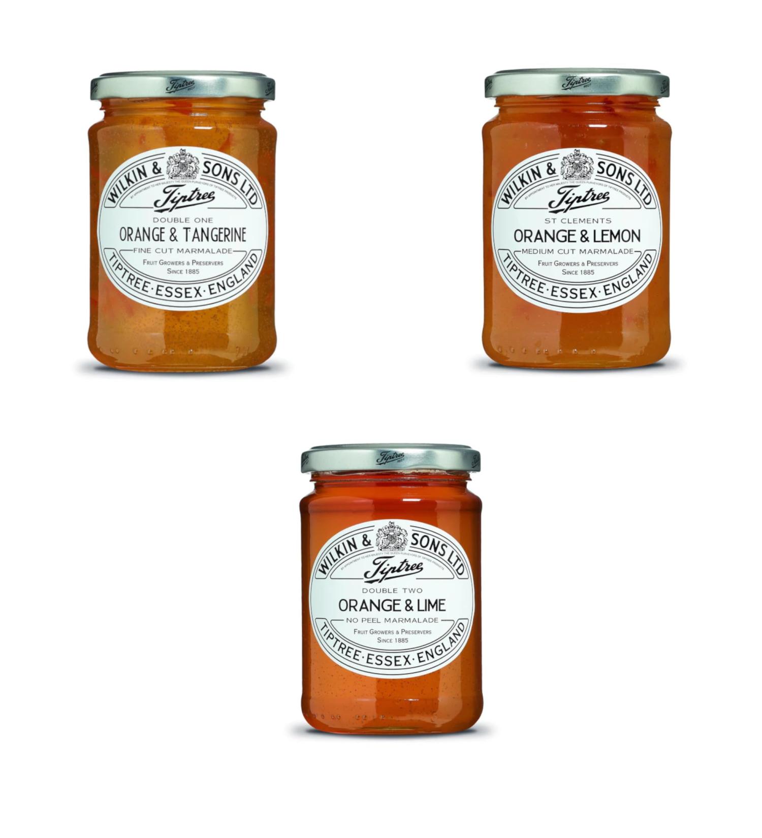 Tiptree Marmalade Bundle | Orange & Tangerine Marmalade 340g | Orange & Lime Marmalade 340g | St Clements Marmalade 340g | 1 340g jar of each flavour - Buy Online on SooperMarket.com
